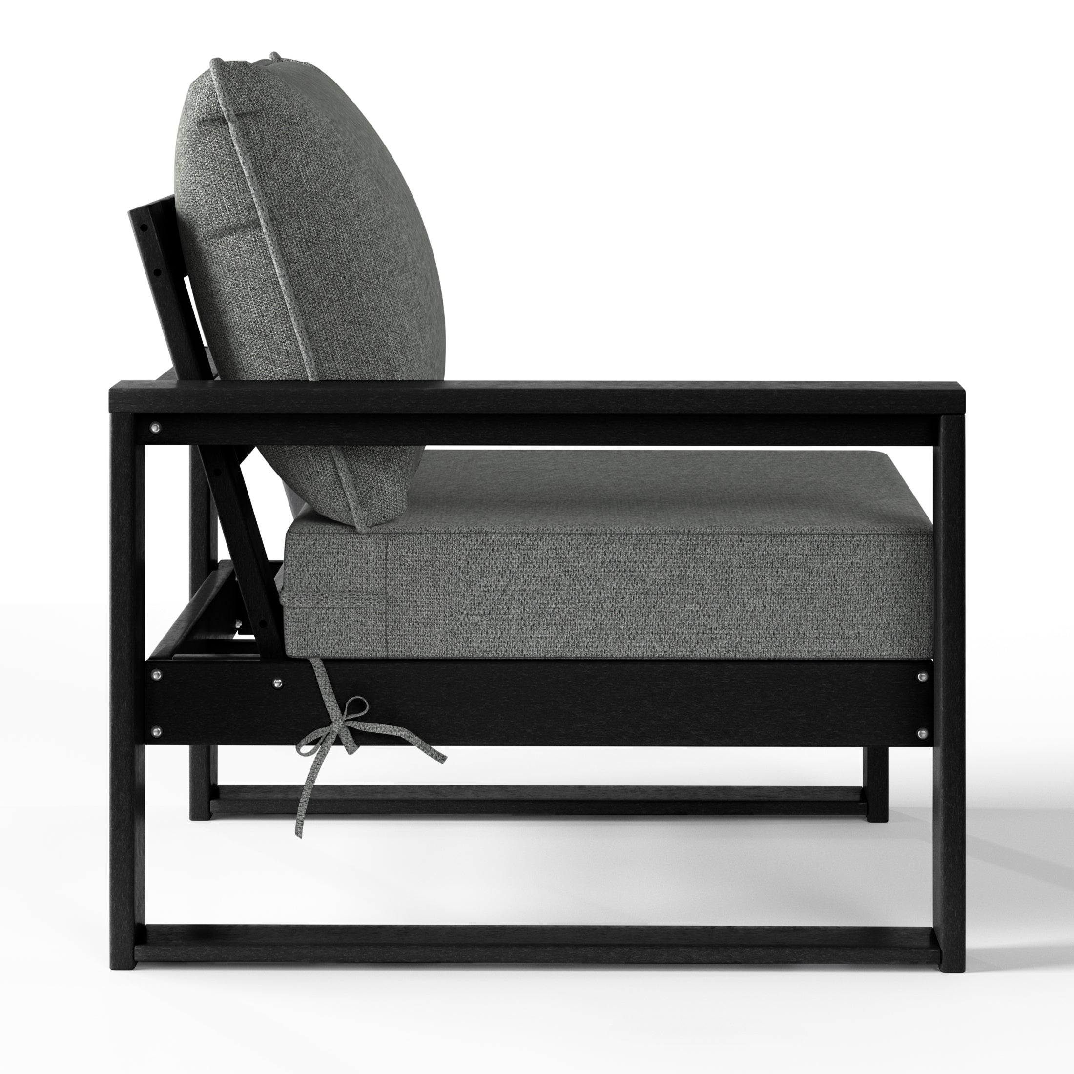 Signature All-Weather Outdoor Modular Patio Deep Seating Left Arm Chair (Left Arm Sectional Seat) Black Gray Seahawk Designs Patio Chairs