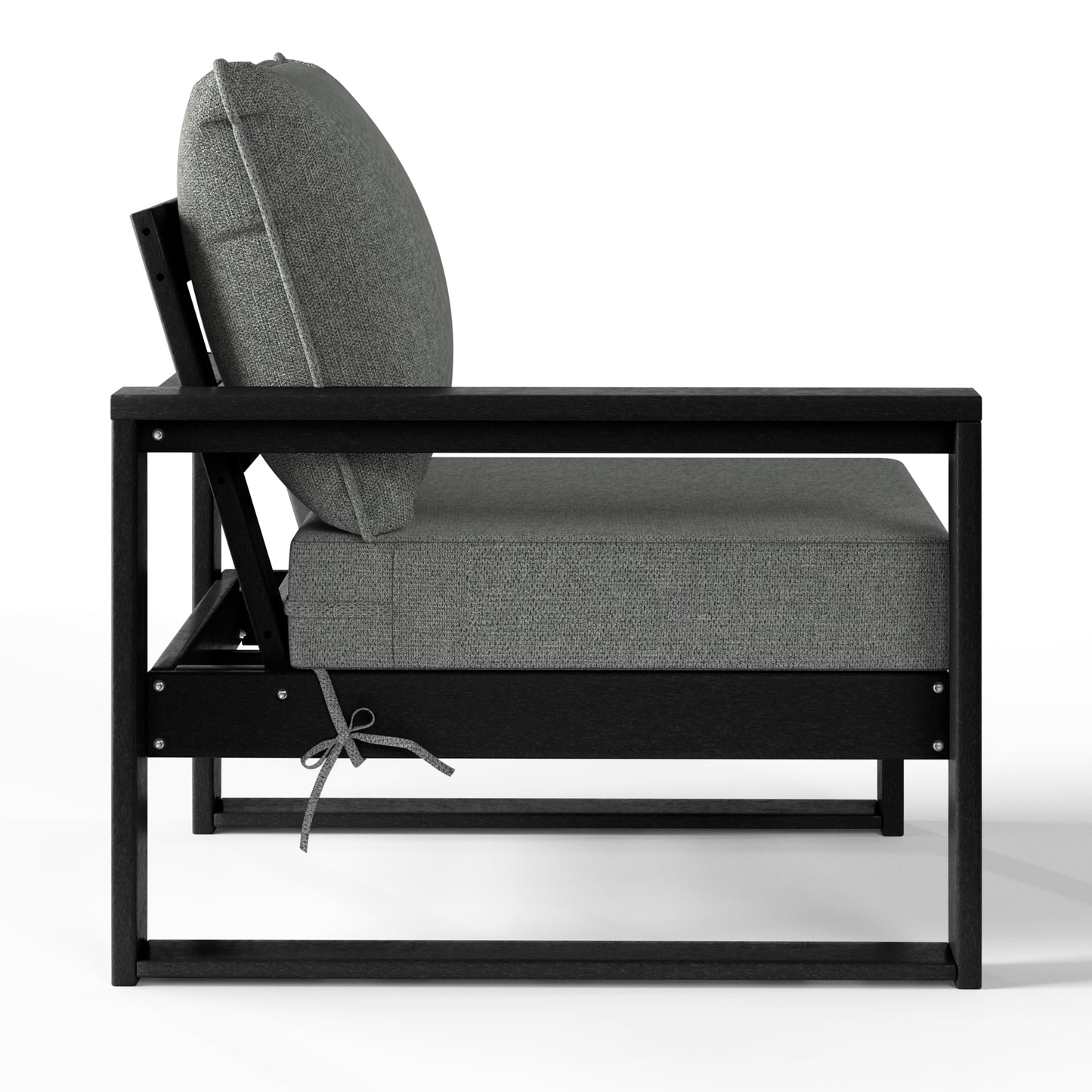 Signature All-Weather Outdoor Modular Patio Deep Seating Left Arm Chair (Left Arm Sectional Seat) Black Gray Seahawk Designs Patio Chairs
