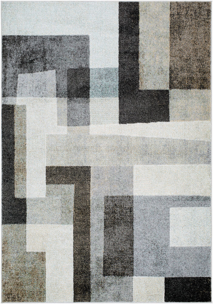 Hyde Park Machine Woven Rug — Aqua/Black