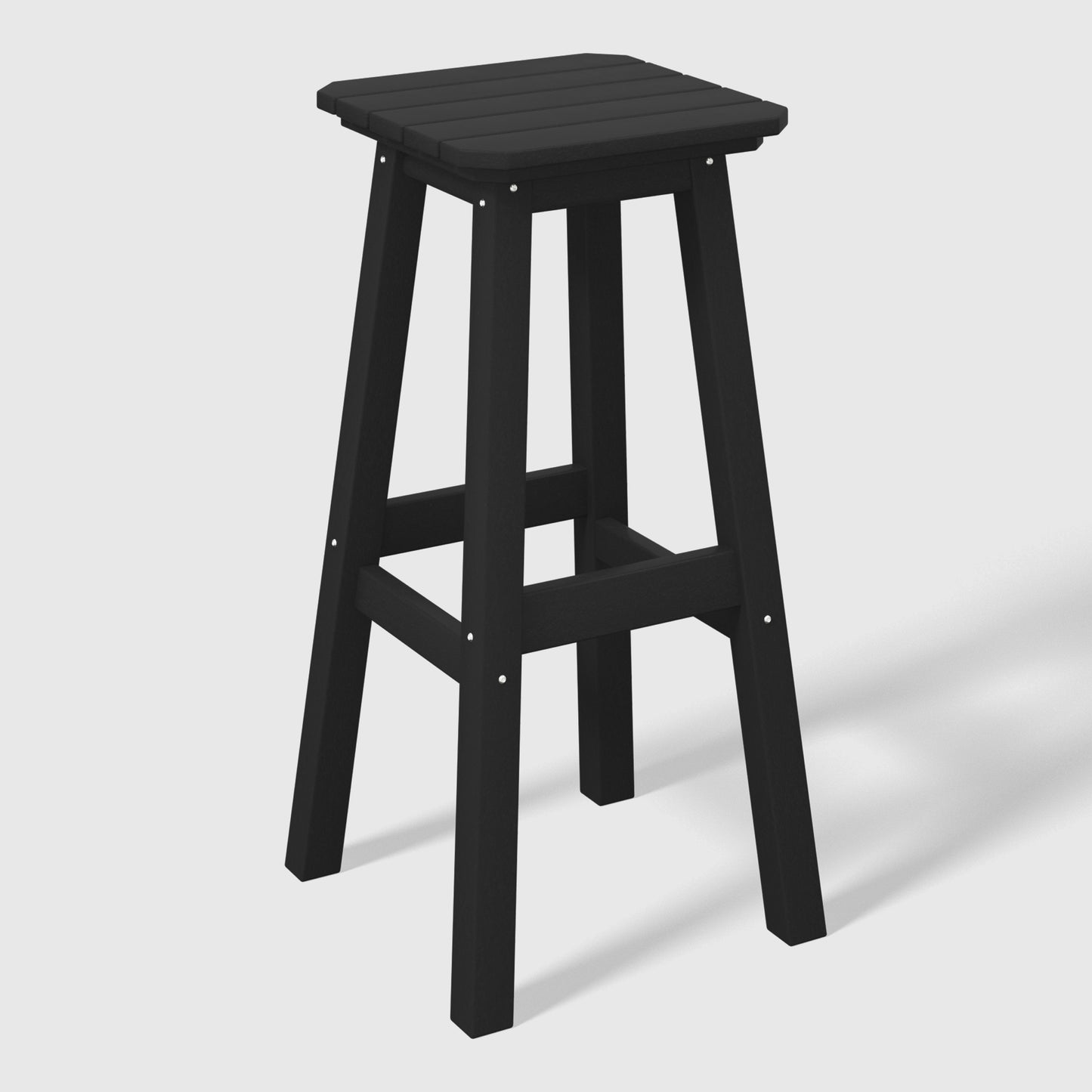 Stockholm All-Weather Outdoor Square Bar Stool (29" Height) Black Seahawk Designs Patio Bar & Counter Stools