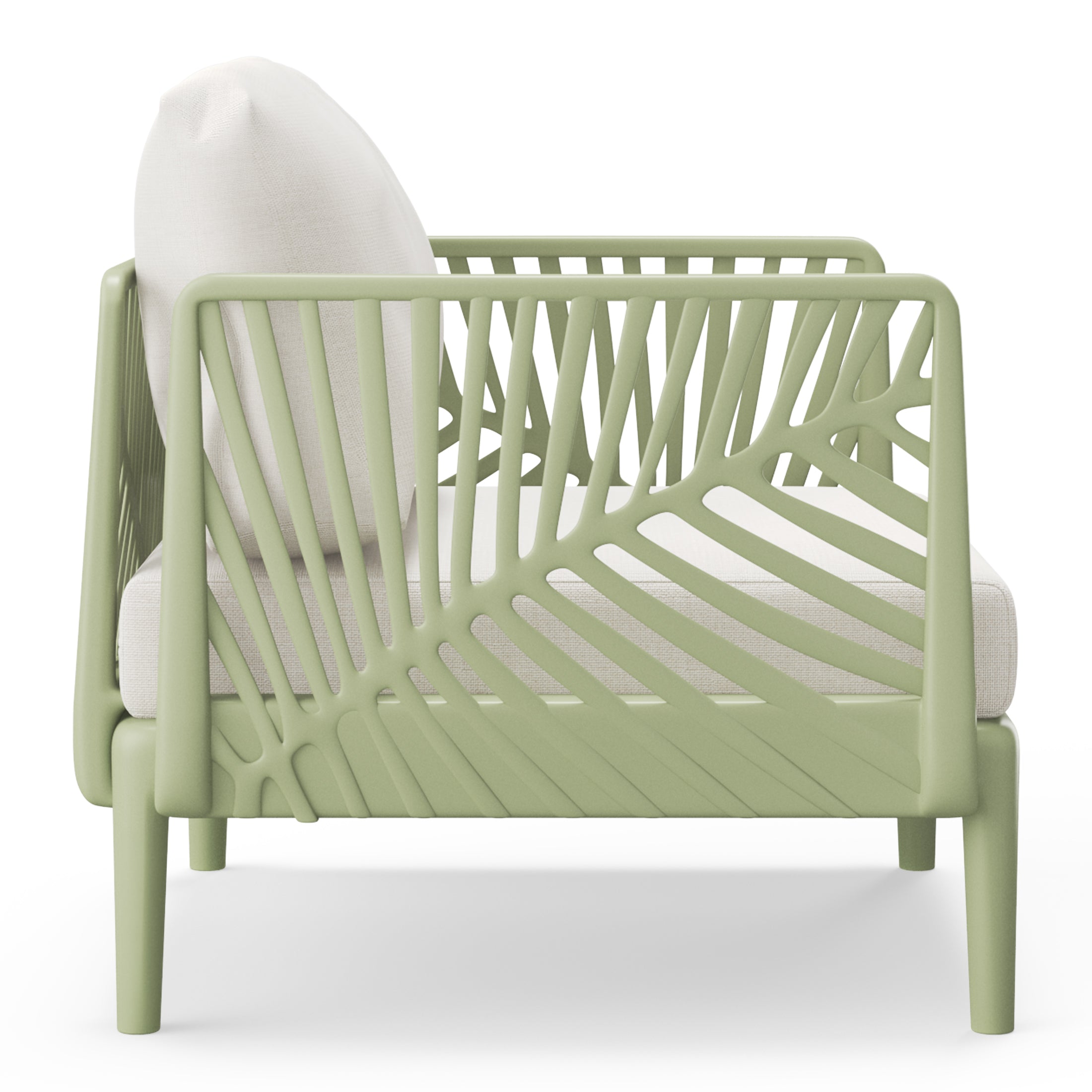 Polyform Deep Seating Club Chair with Cushions Green Beige Seahawk Designs Patio Chairs