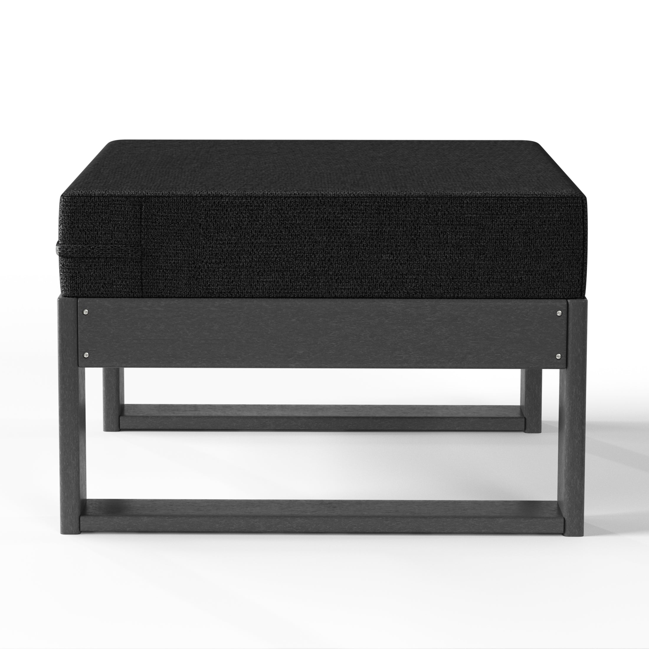 Signature All-Weather Outdoor Modular Patio Deep Seating Ottoman Gray Black Seahawk Designs Patio Ottomans