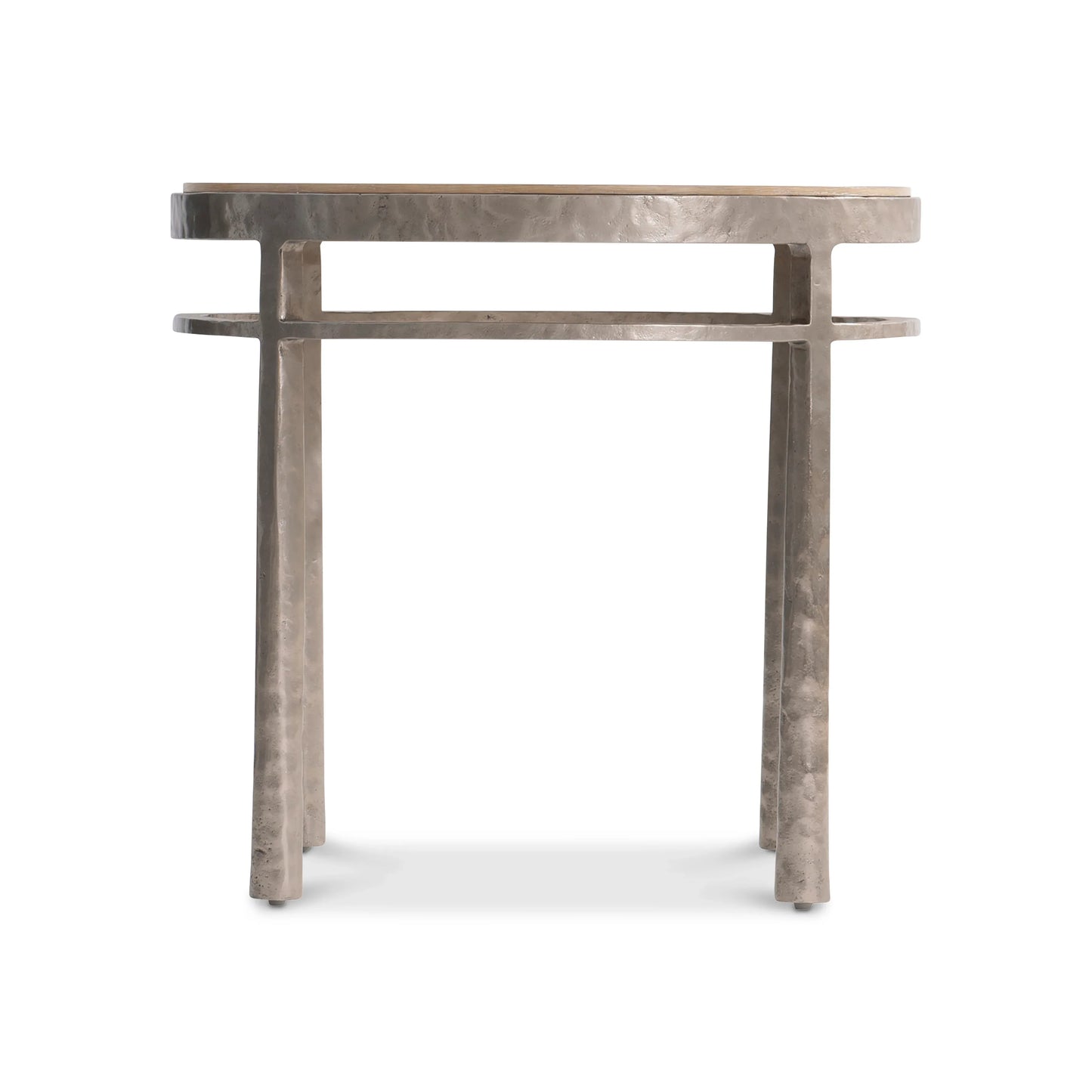 Bernhardt Aventura Side Table — Oak Ringed in Cast Aluminum Bernhardt End Table