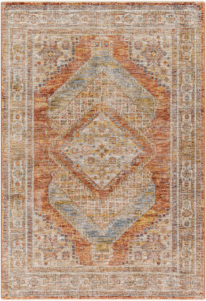 Naila Machine Woven Rug — Burgandy/Light Sage