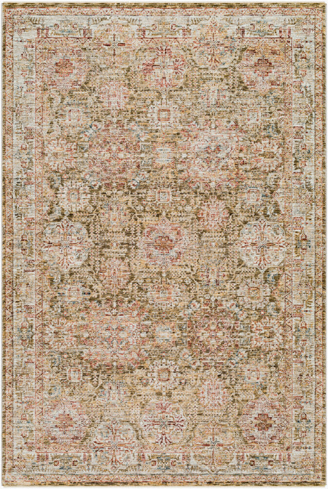 Naila Machine Woven Rug — Light Sage/Mustard