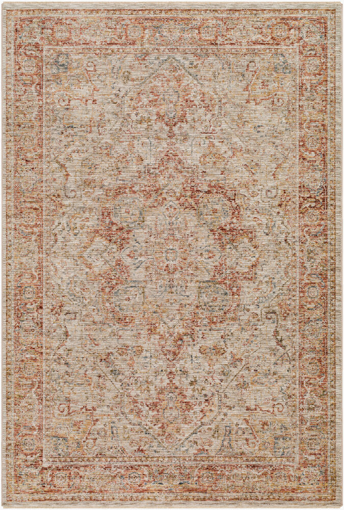 Naila Machine Woven Rug — Burgandy/Light Sage