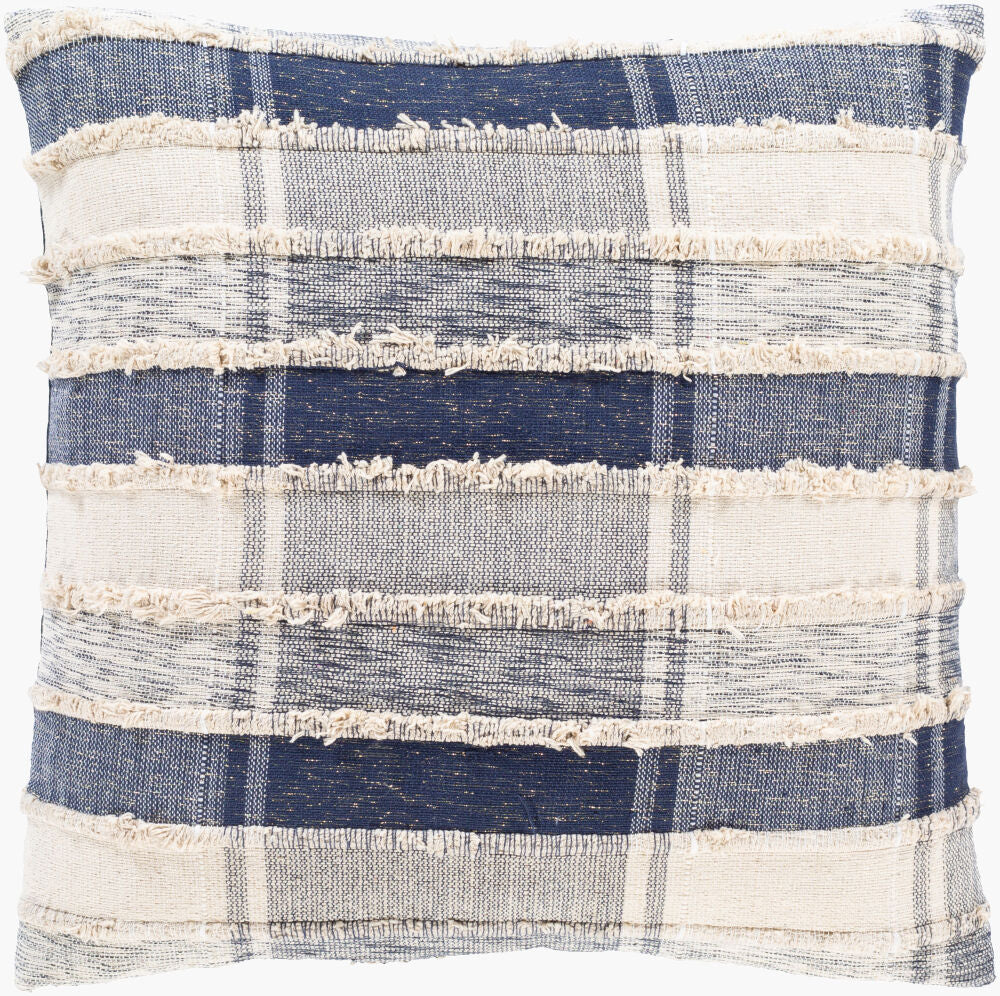 Ibiza Accent Pillow — Beige/Dark Blue