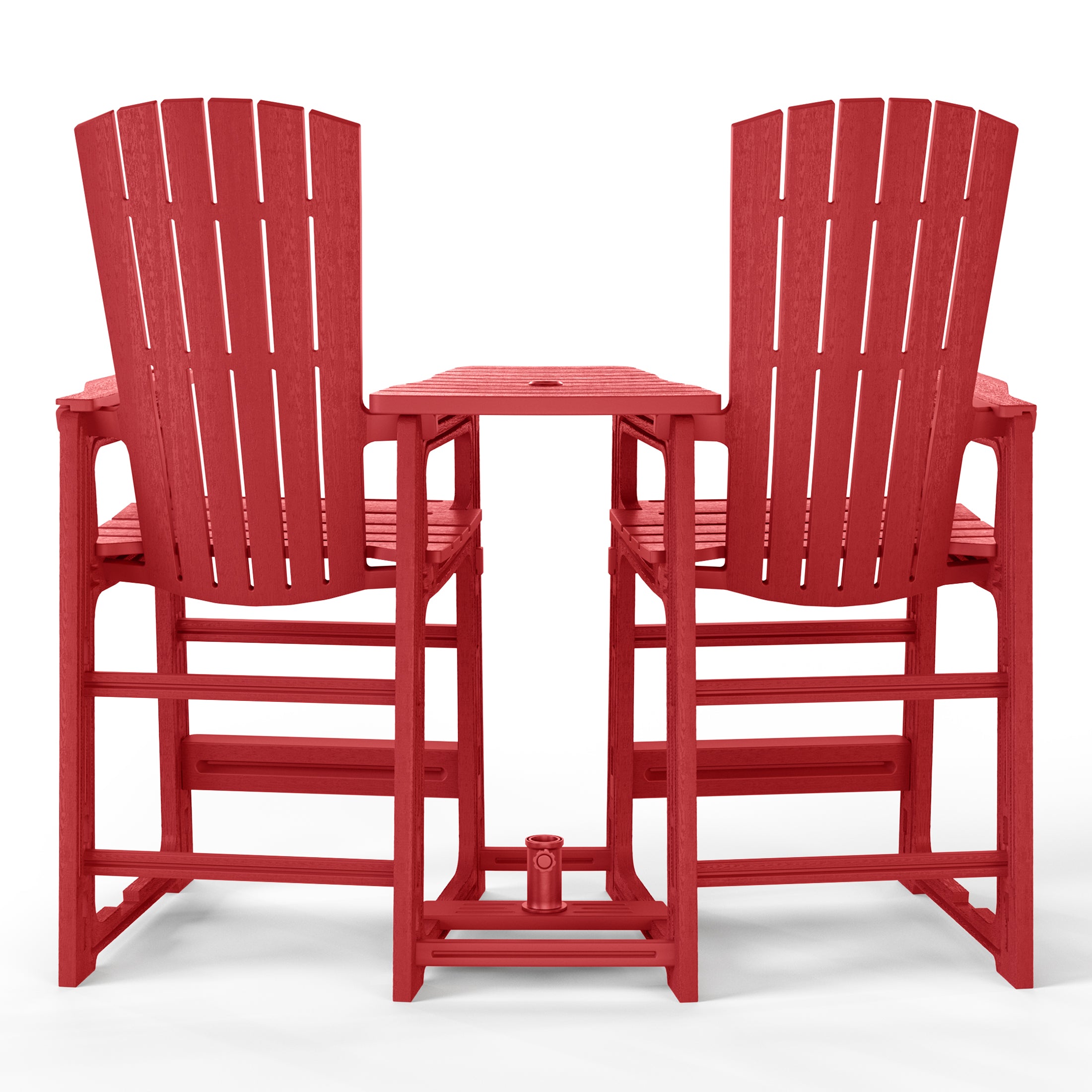 Snap’n Lock Adirondack Balcony Two-Chair Set with Connecting Wedge Table (No Tools or Hardware Required) Seahawk Designs Patio Chairs