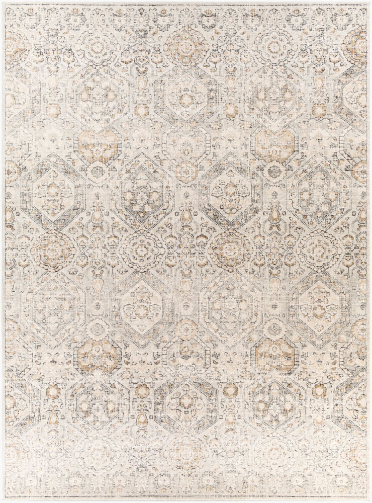 Indigo Machine Woven Rug — Beige/Black