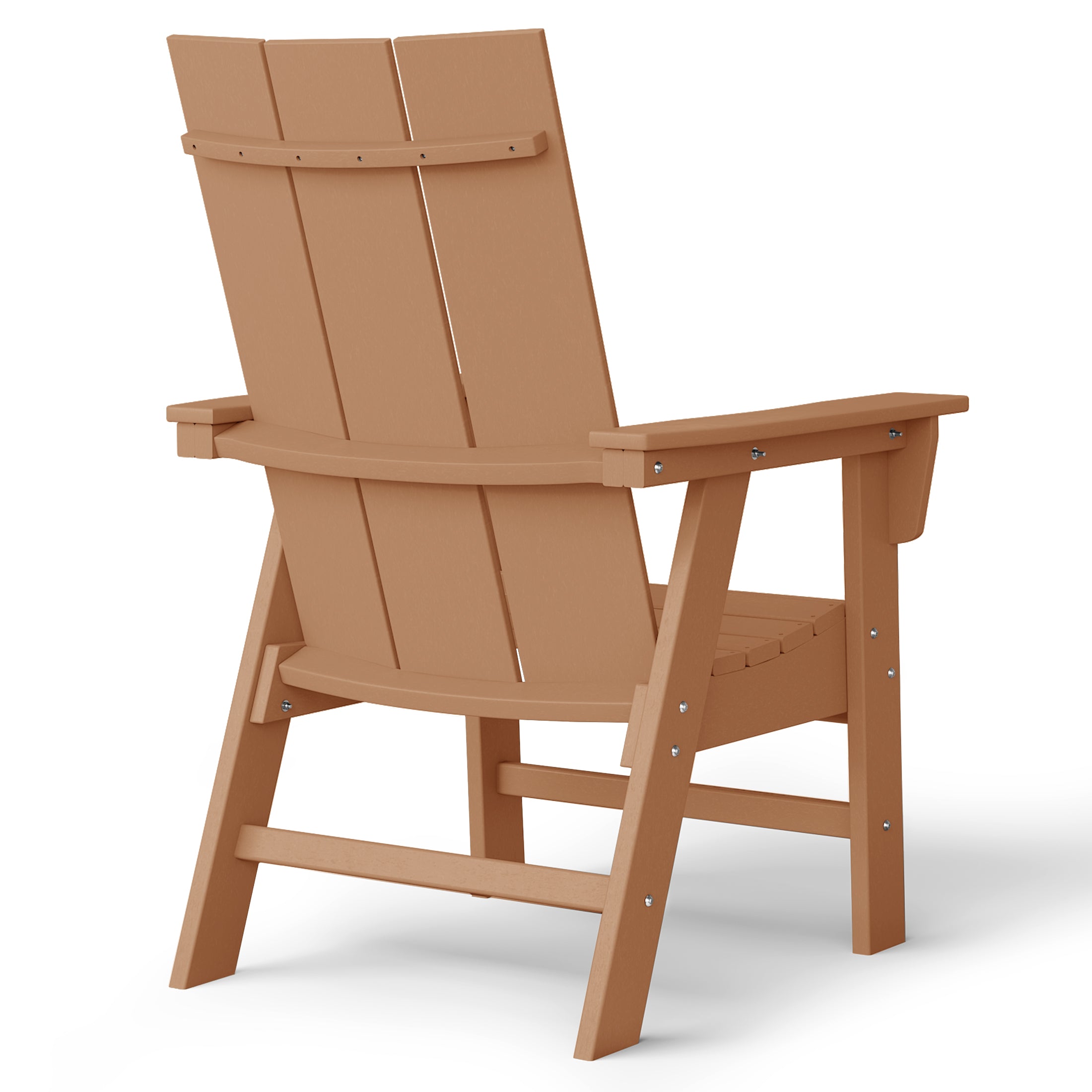 Malibu Modern All-Weather Outdoor Contoured Adirondack Dining Chair Teak Seahawk Designs Patio Dining Chairs