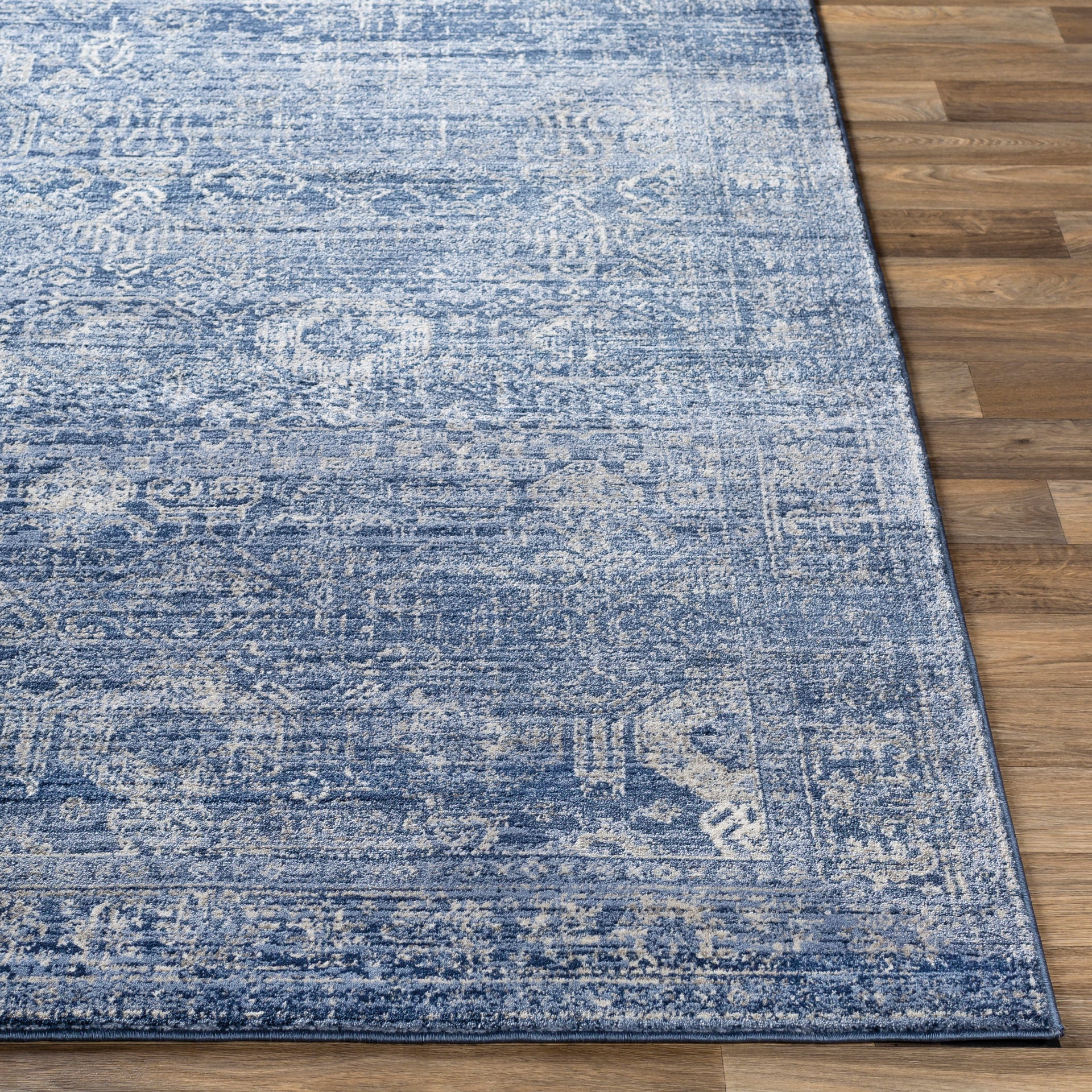 Indigo Machine Woven Rug Livabliss Indigo