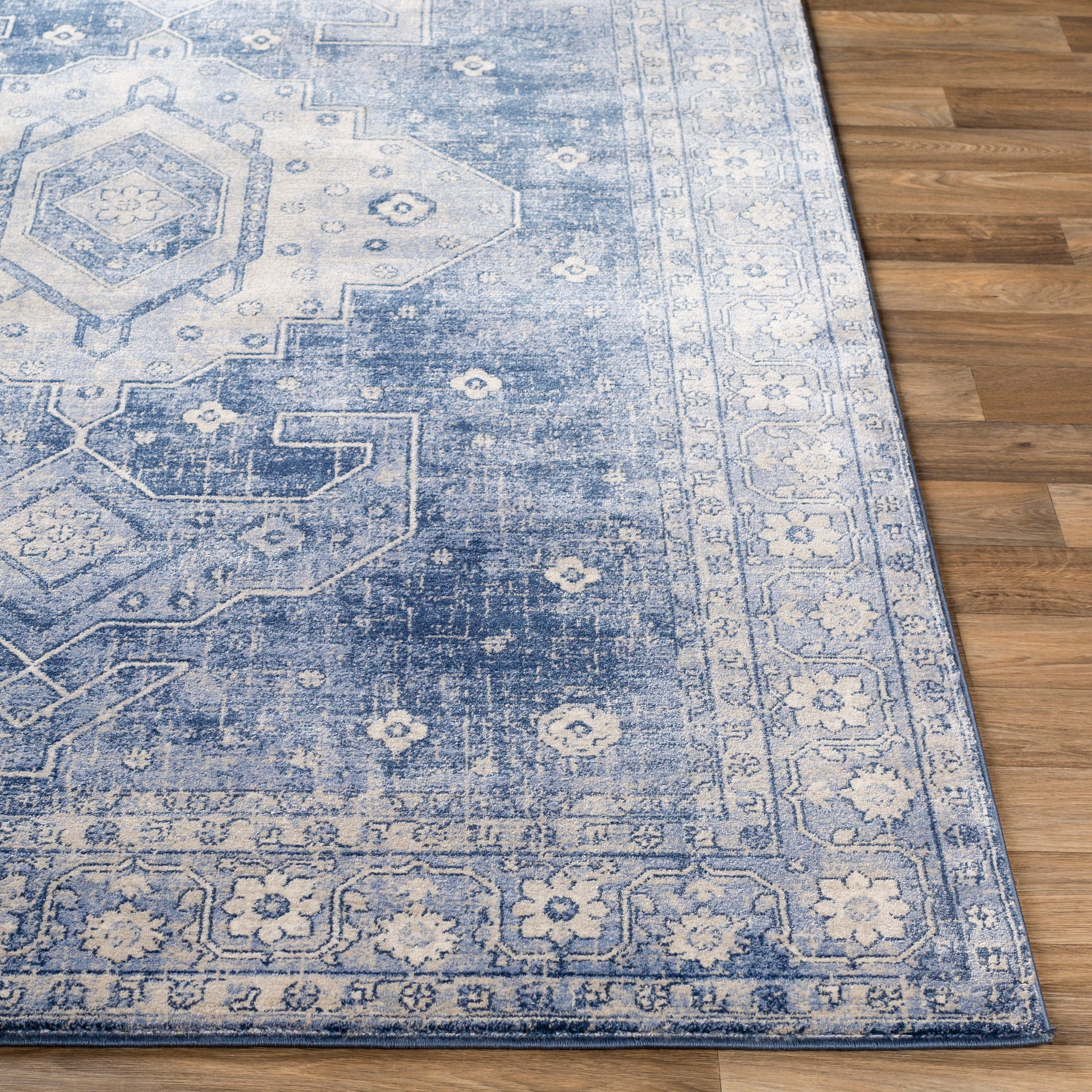 Indigo Machine Woven Rug Livabliss Indigo