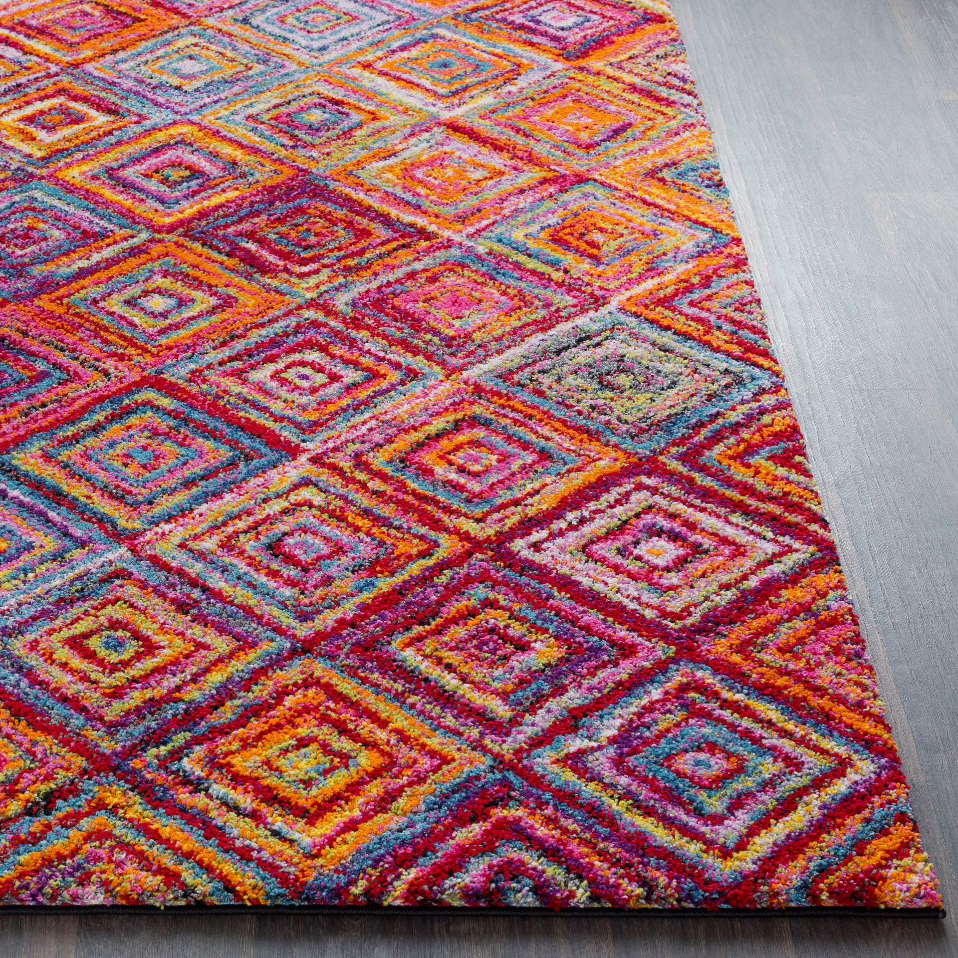 Rainbow Shag Machine Woven Rug Livabliss Rainbow Shag
