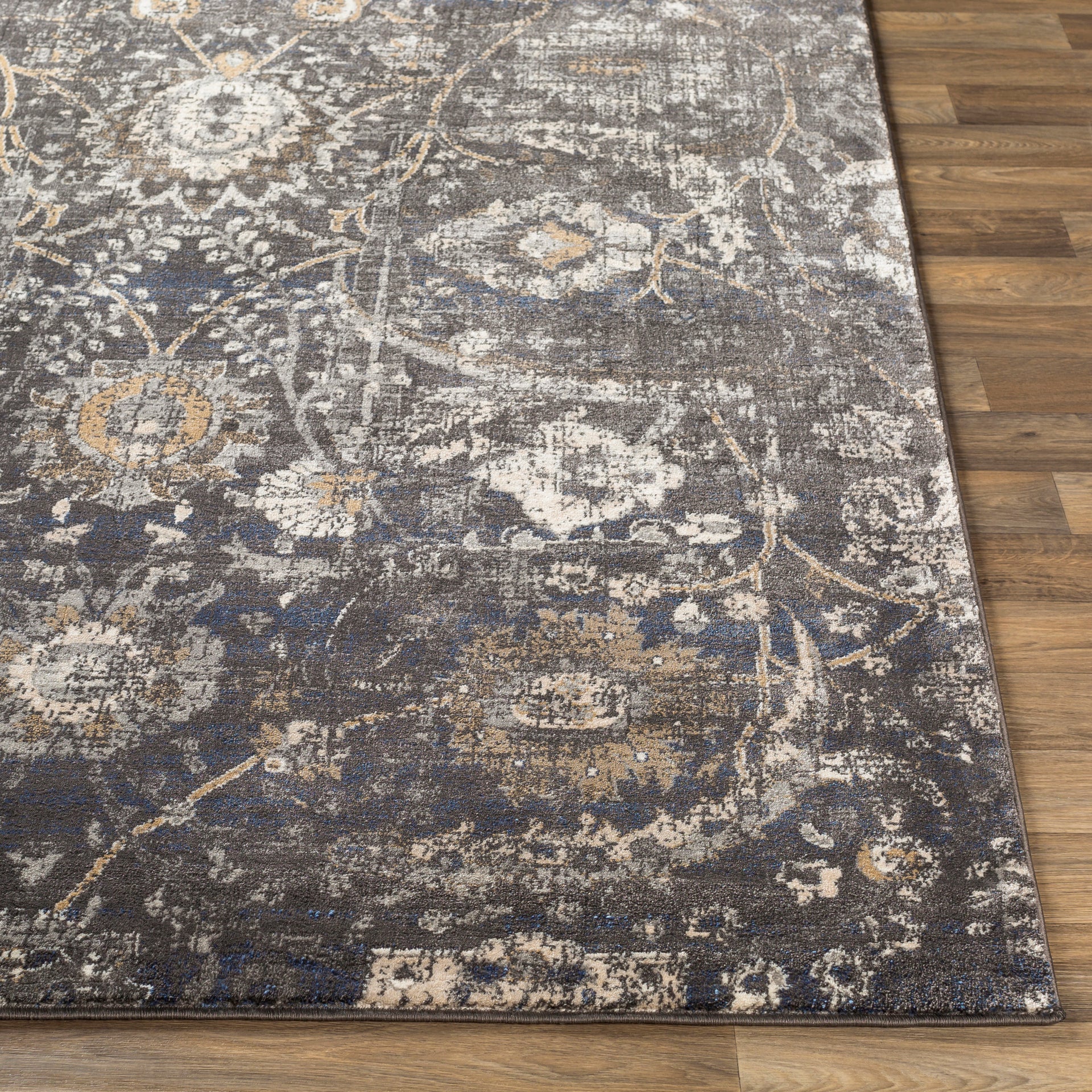Indigo Machine Woven Rug Livabliss Indigo