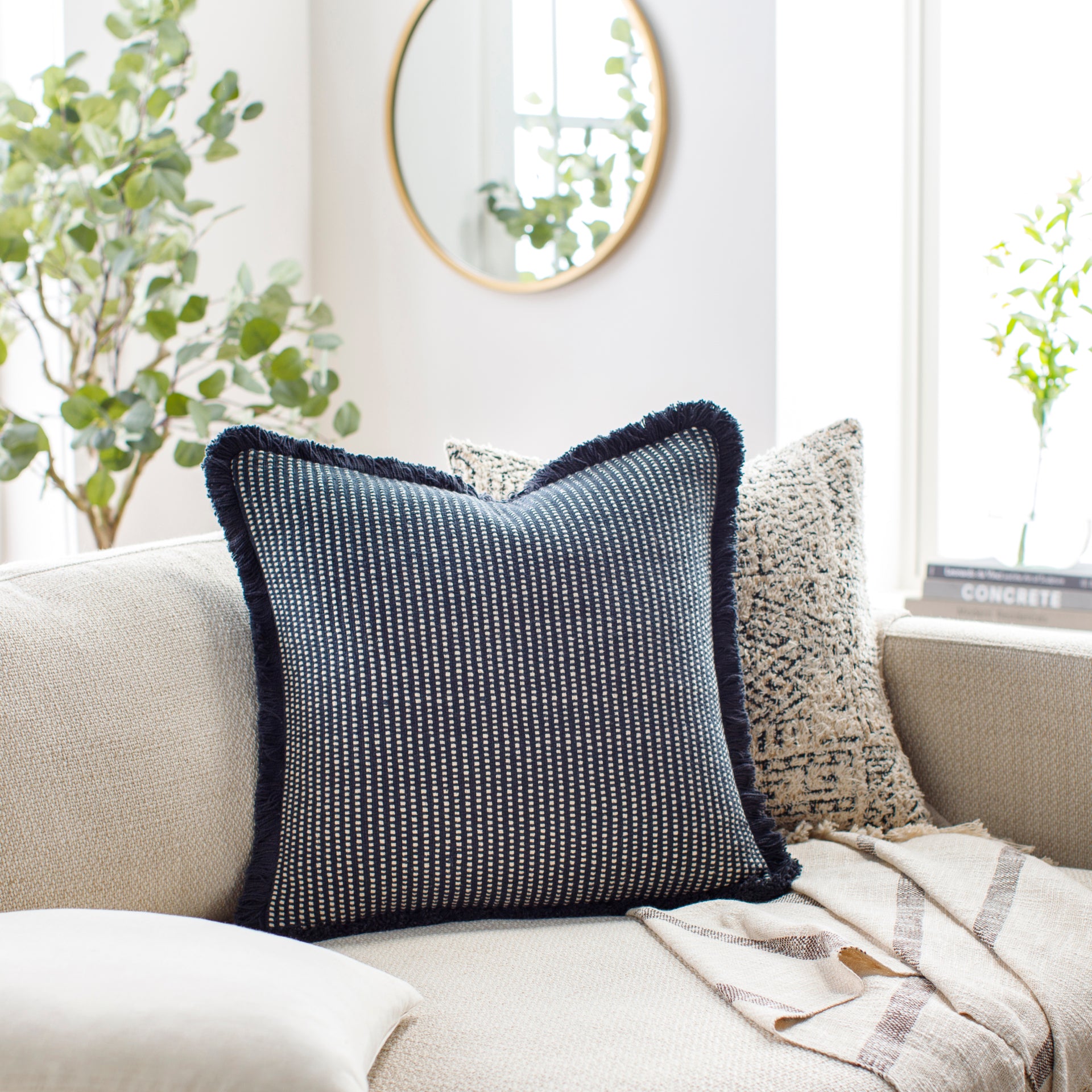 Cotton Fringe Accent Pillow Livabliss Cotton Fringe