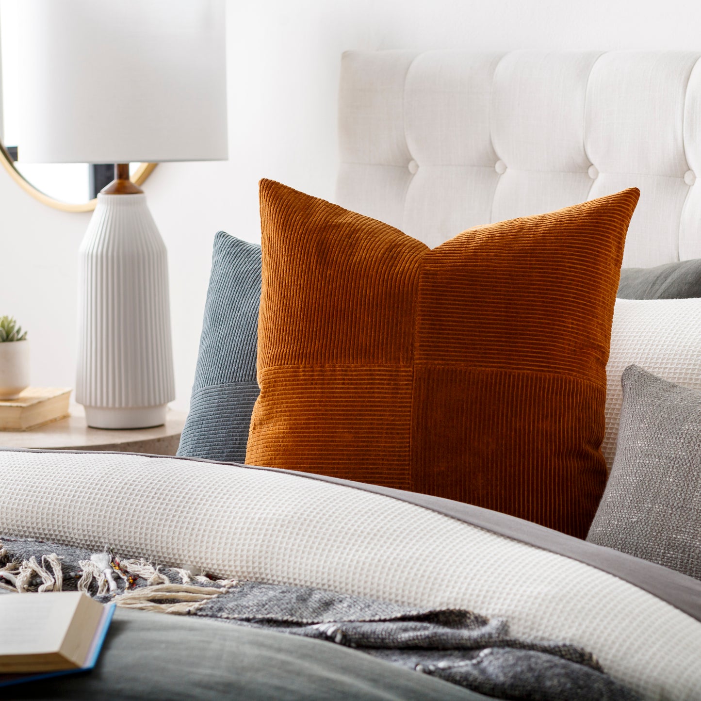 Corduroy Quarters Accent Pillow Livabliss Corduroy Quarters
