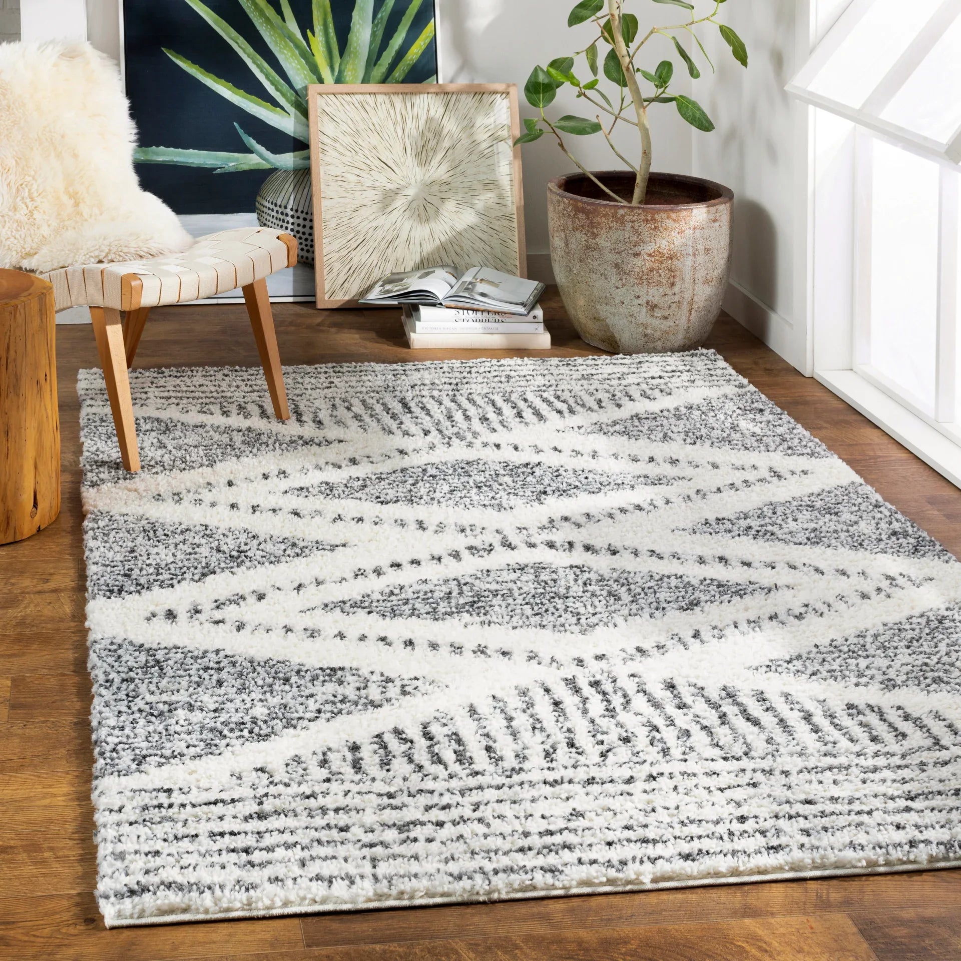 Deluxe Shag Machine Woven Rug Livabliss Deluxe Shag