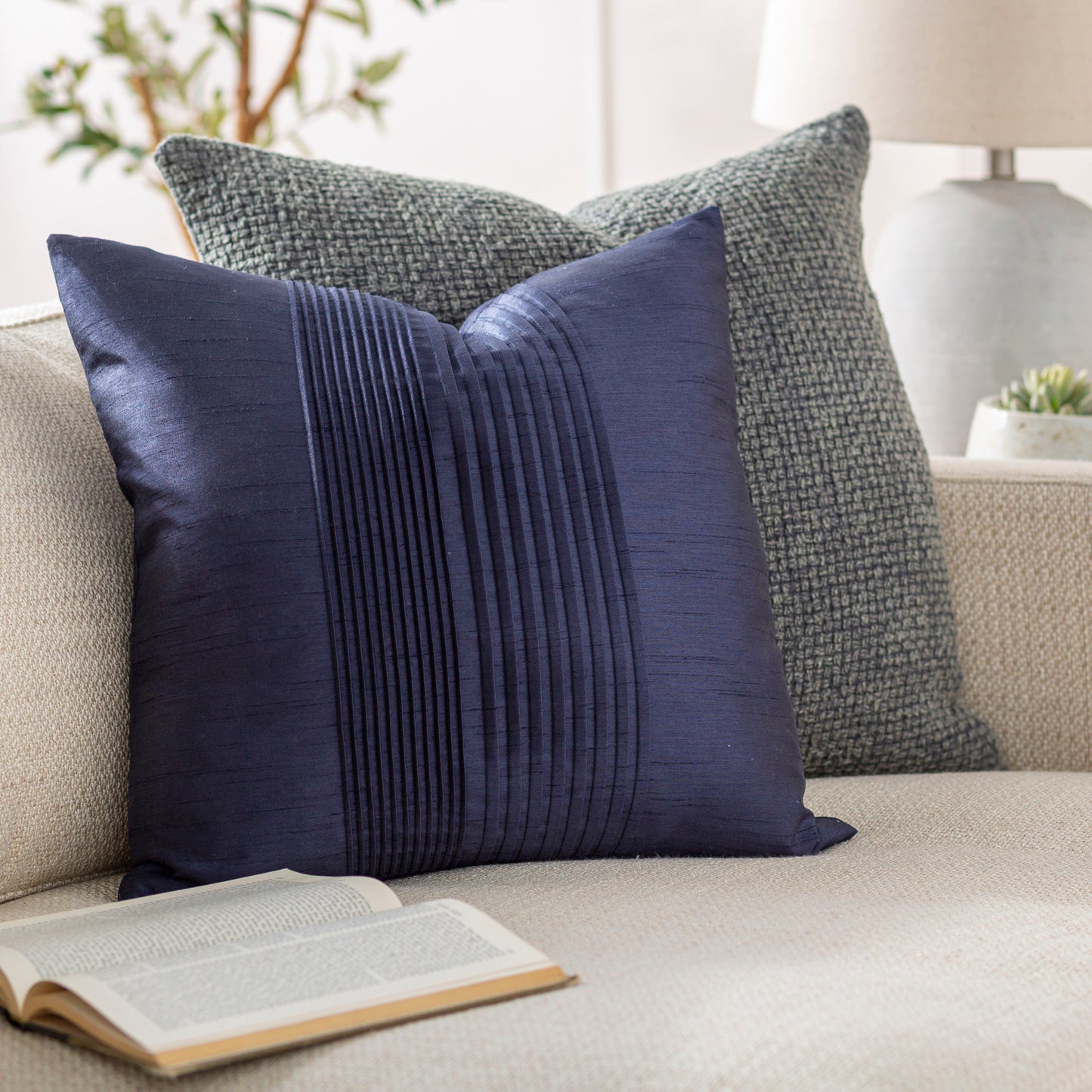 Solid Pleated Accent Pillow Livabliss Solid Pleated