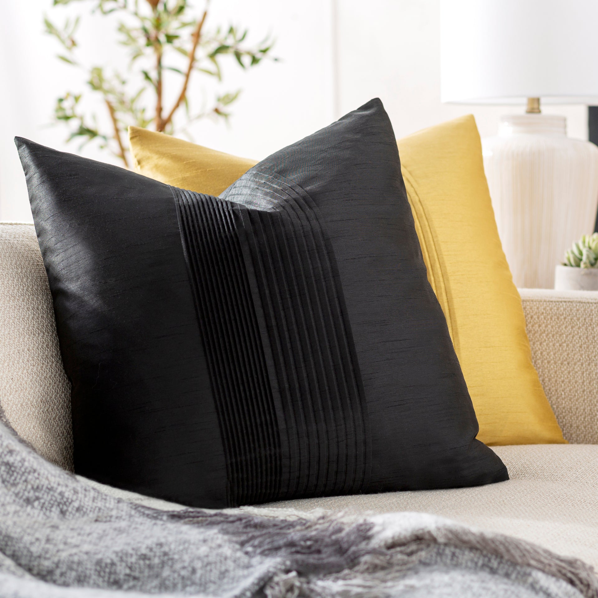 Solid Pleated Accent Pillow Livabliss Solid Pleated