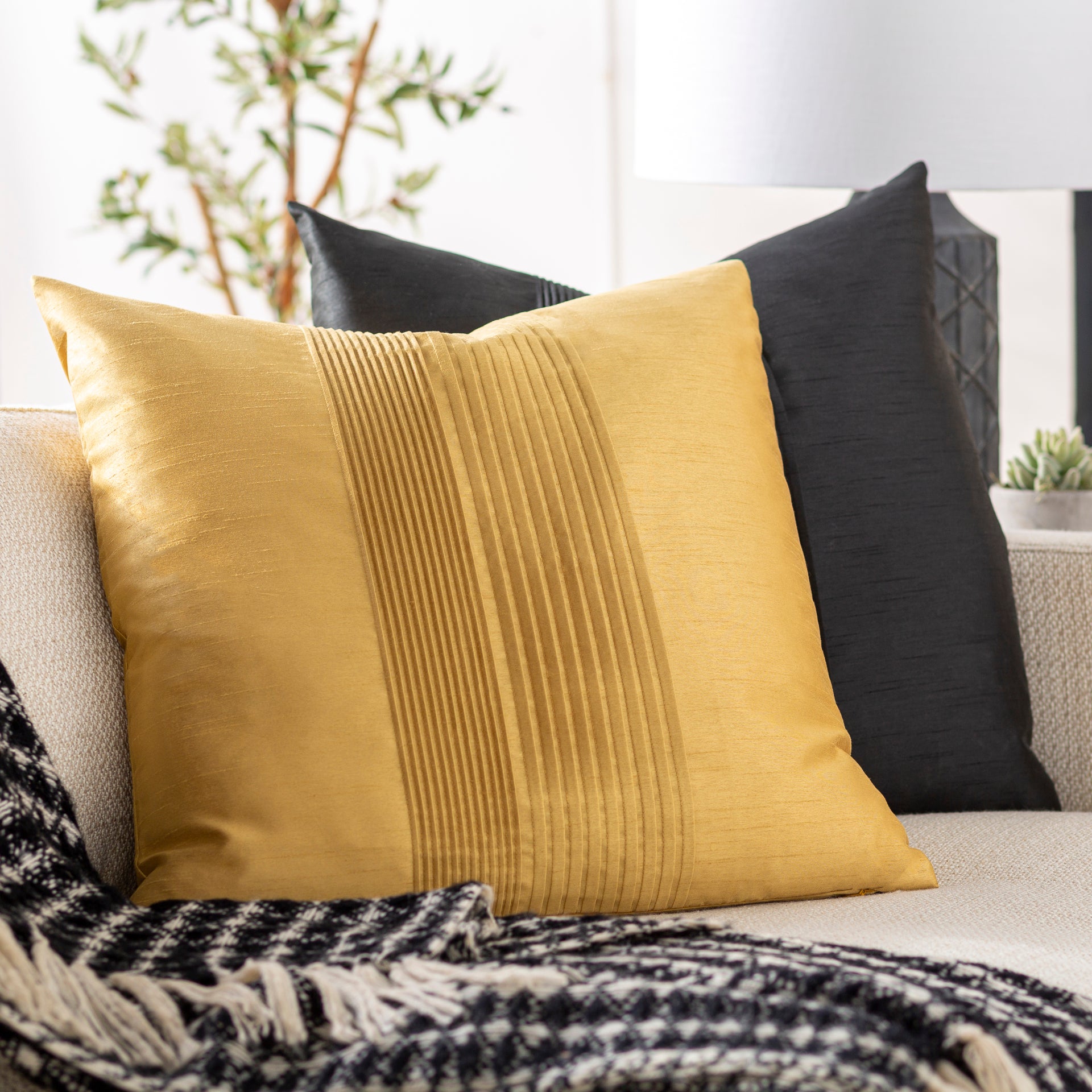 Solid Pleated Accent Pillow Livabliss Solid Pleated