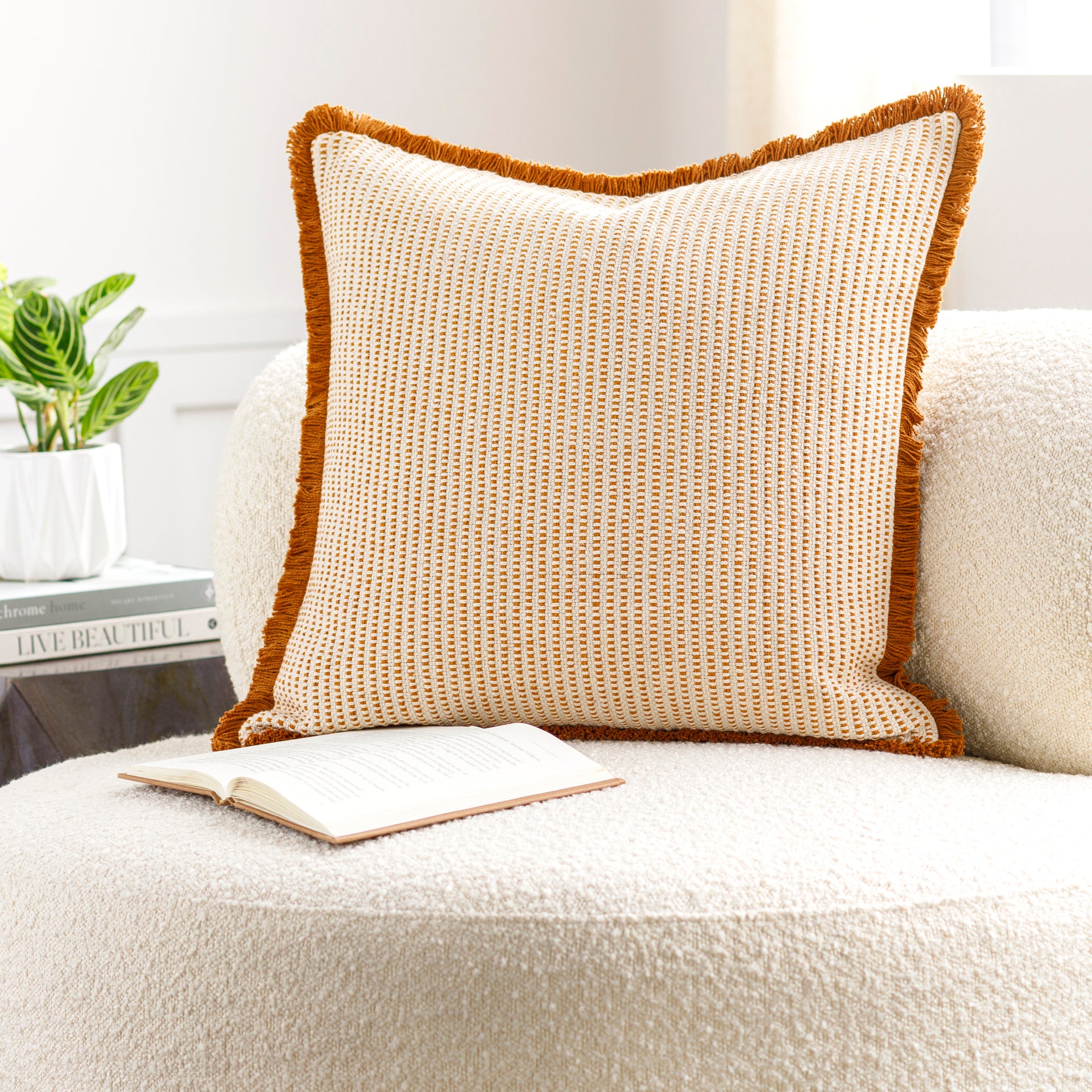 Cotton Fringe Accent Pillow Livabliss Cotton Fringe