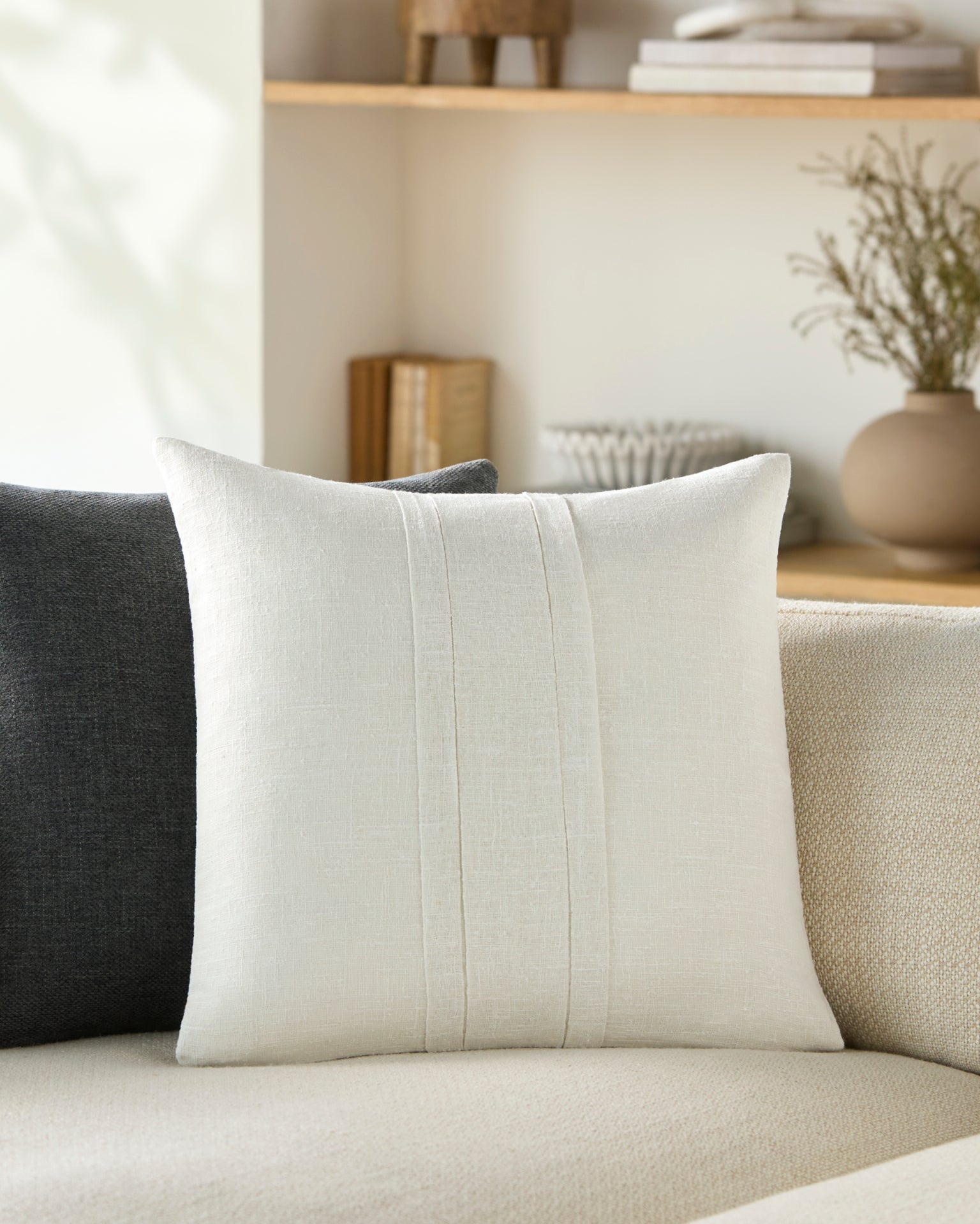 Pleated Cotton Accent Pillow Livabliss Pleated Cotton