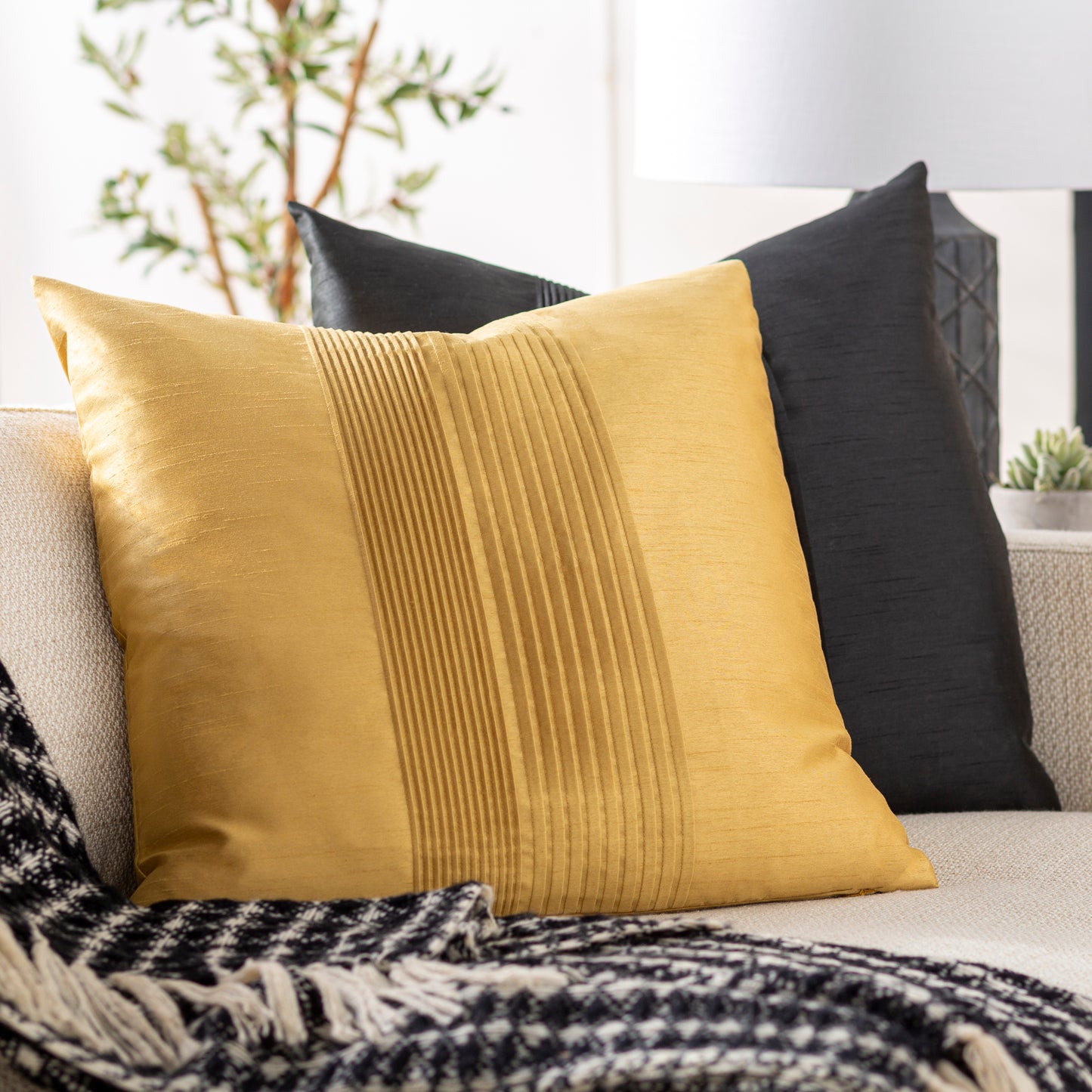 Solid Pleated Accent Pillow Livabliss Solid Pleated