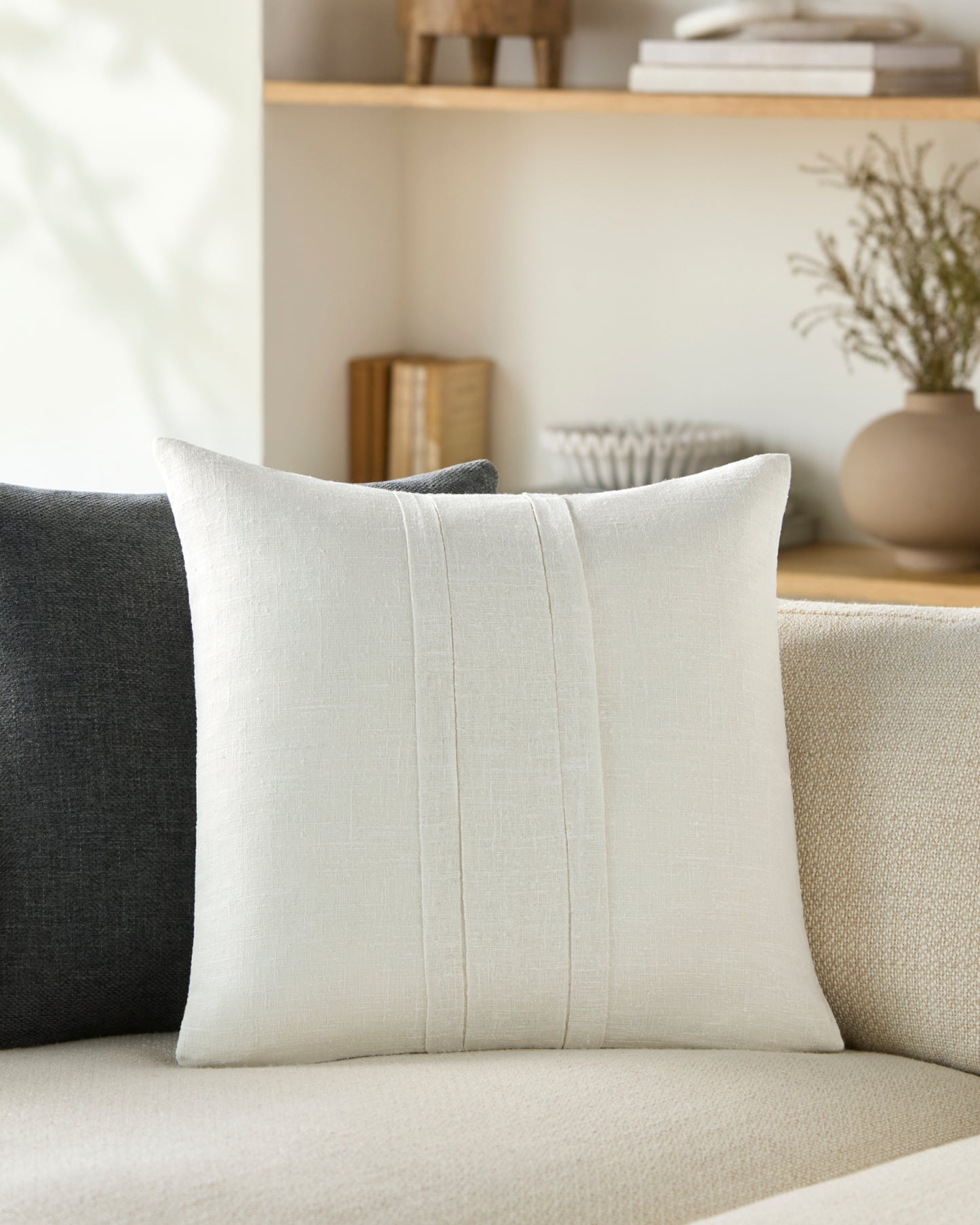 Pleated Cotton Accent Pillow Livabliss Pleated Cotton