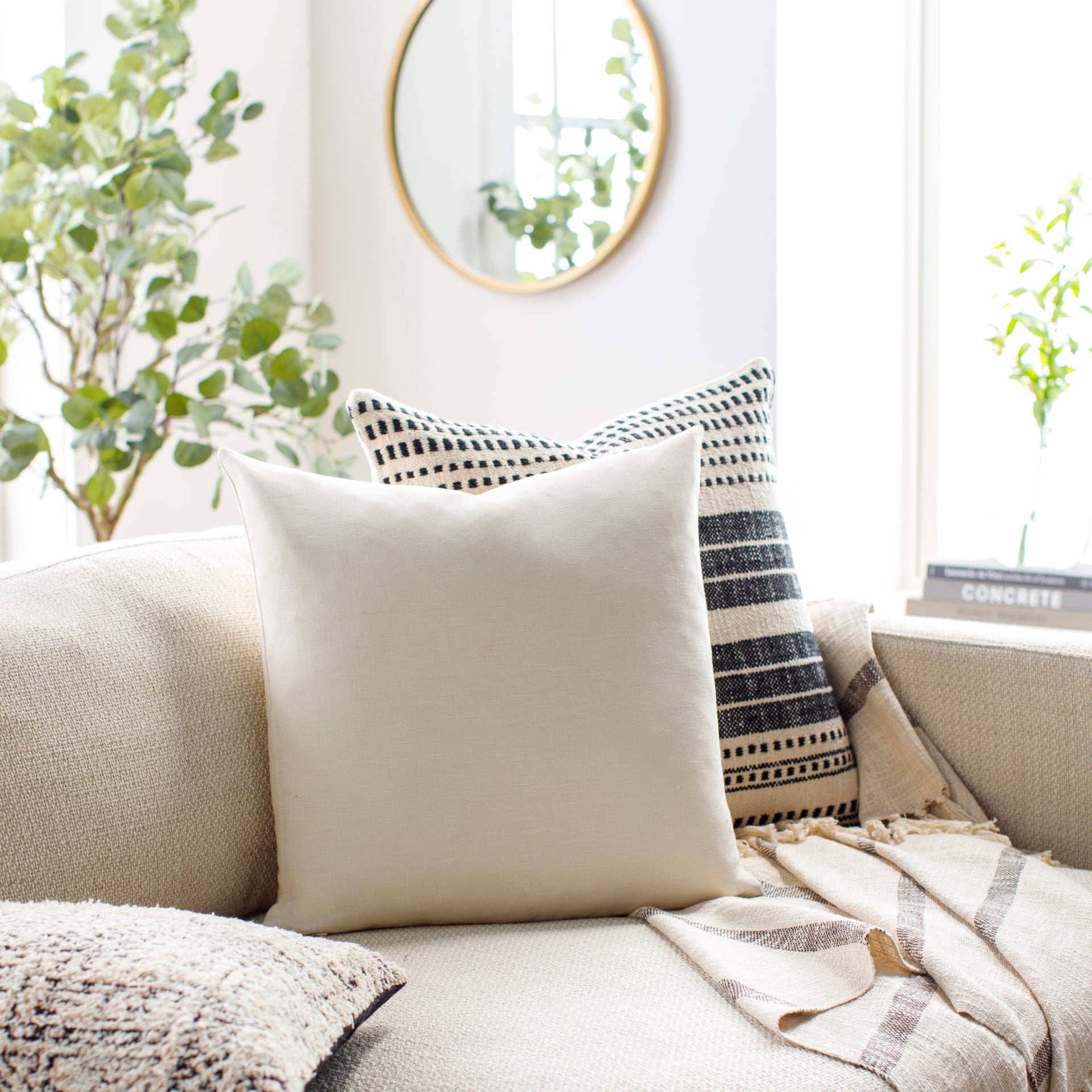 Linen Solid Lumbar Pillow Livabliss Linen Solid