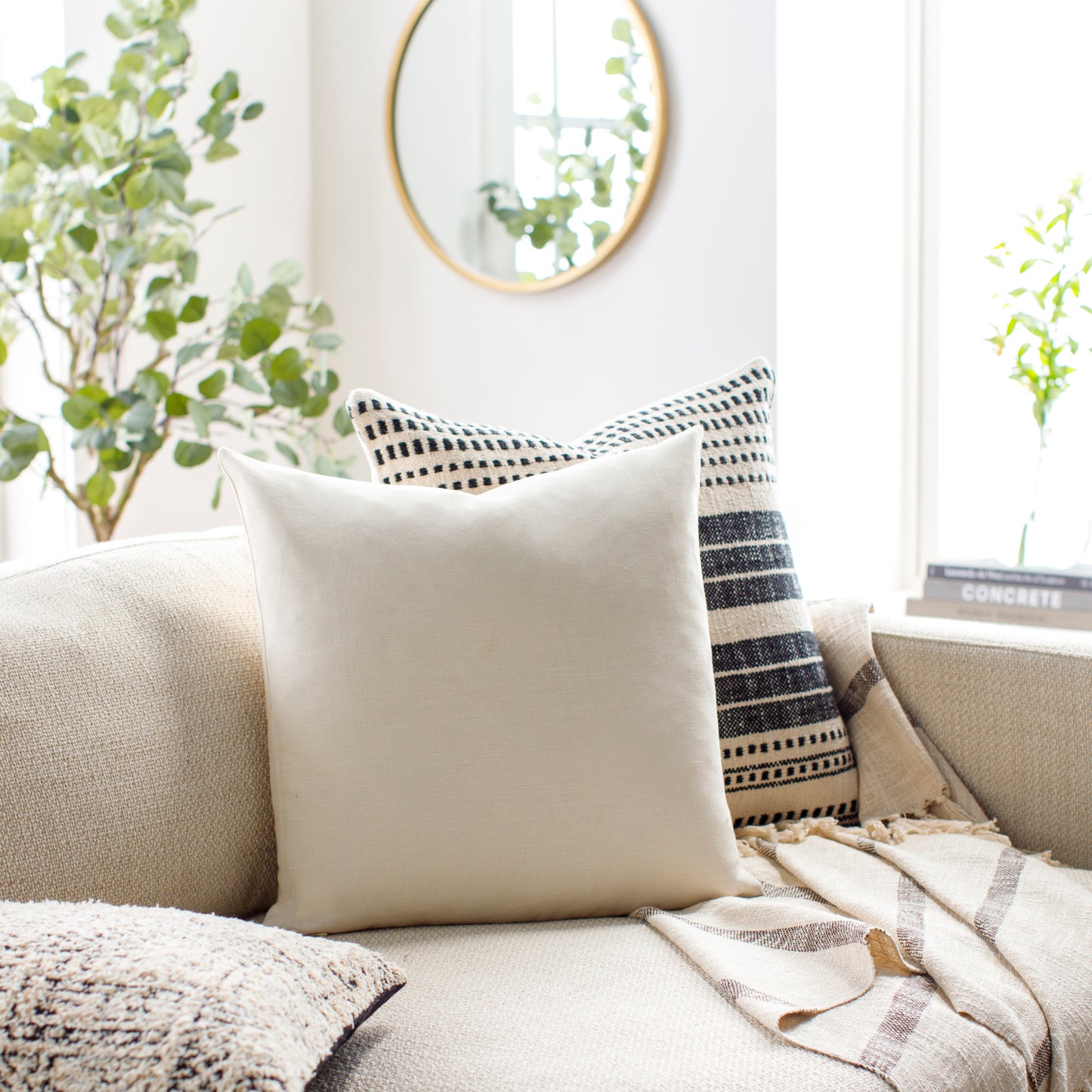 Linen Solid Lumbar Pillow Livabliss Linen Solid