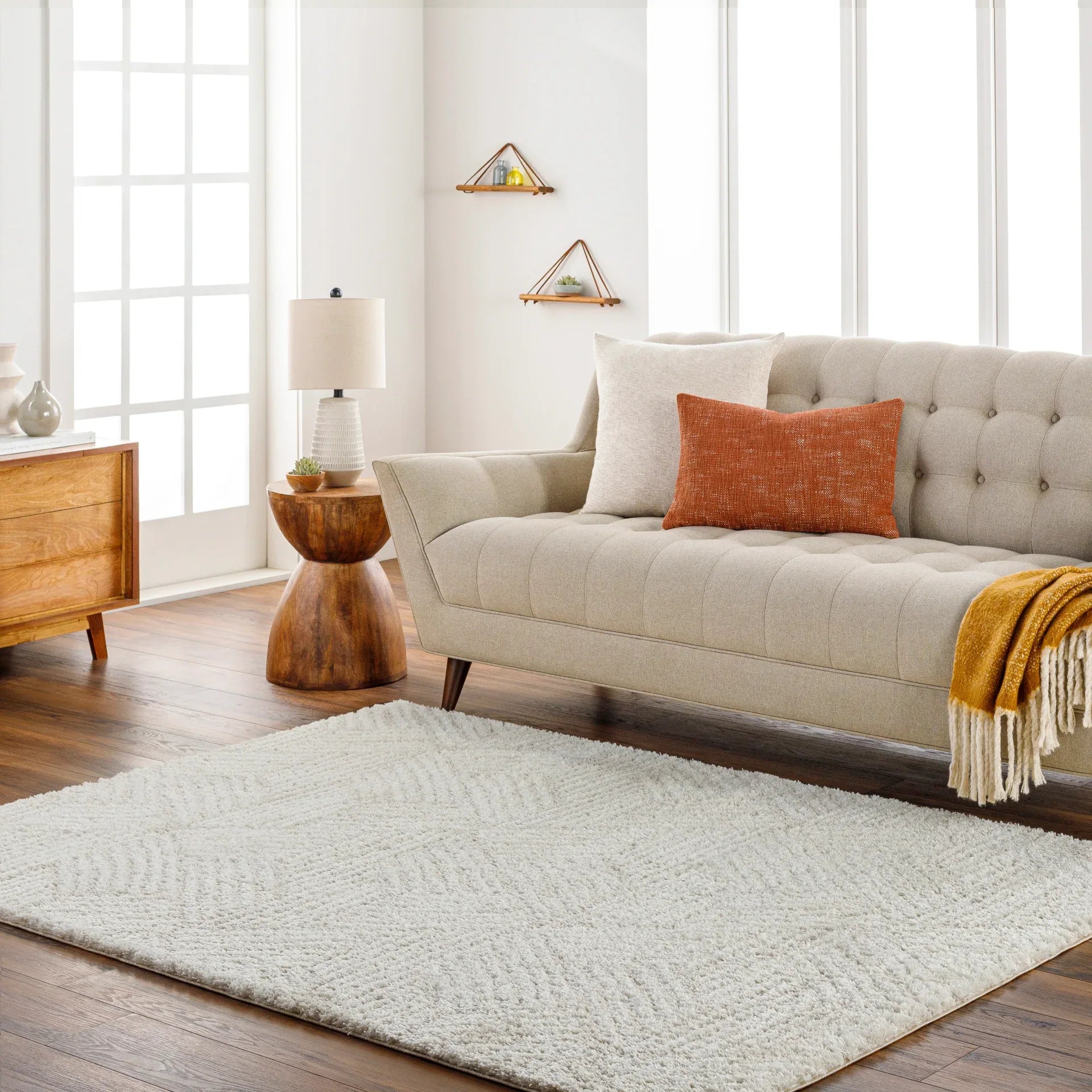 Cloudy Shag Machine Woven Rug Livabliss Cloudy Shag