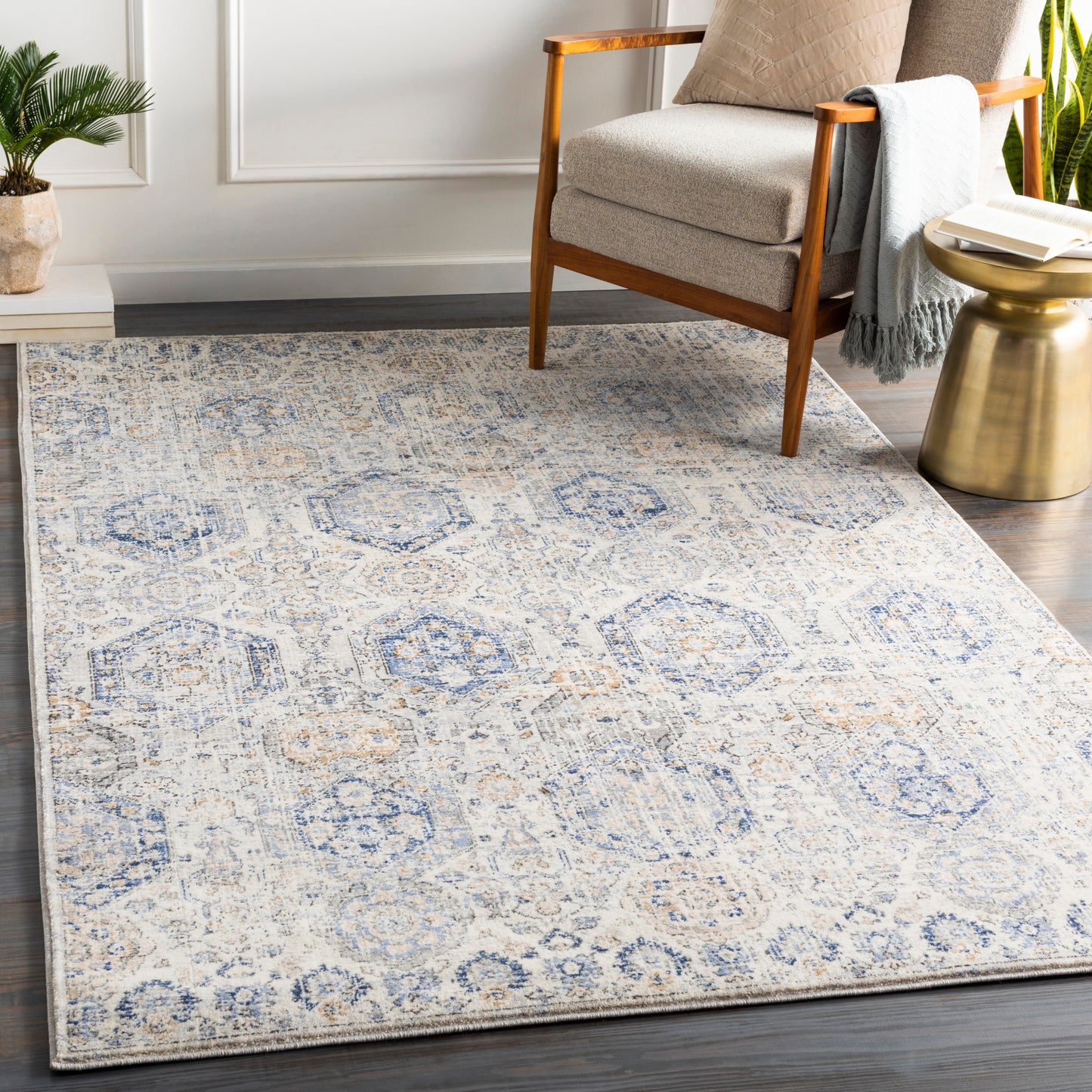 Indigo Machine Woven Rug Livabliss Indigo