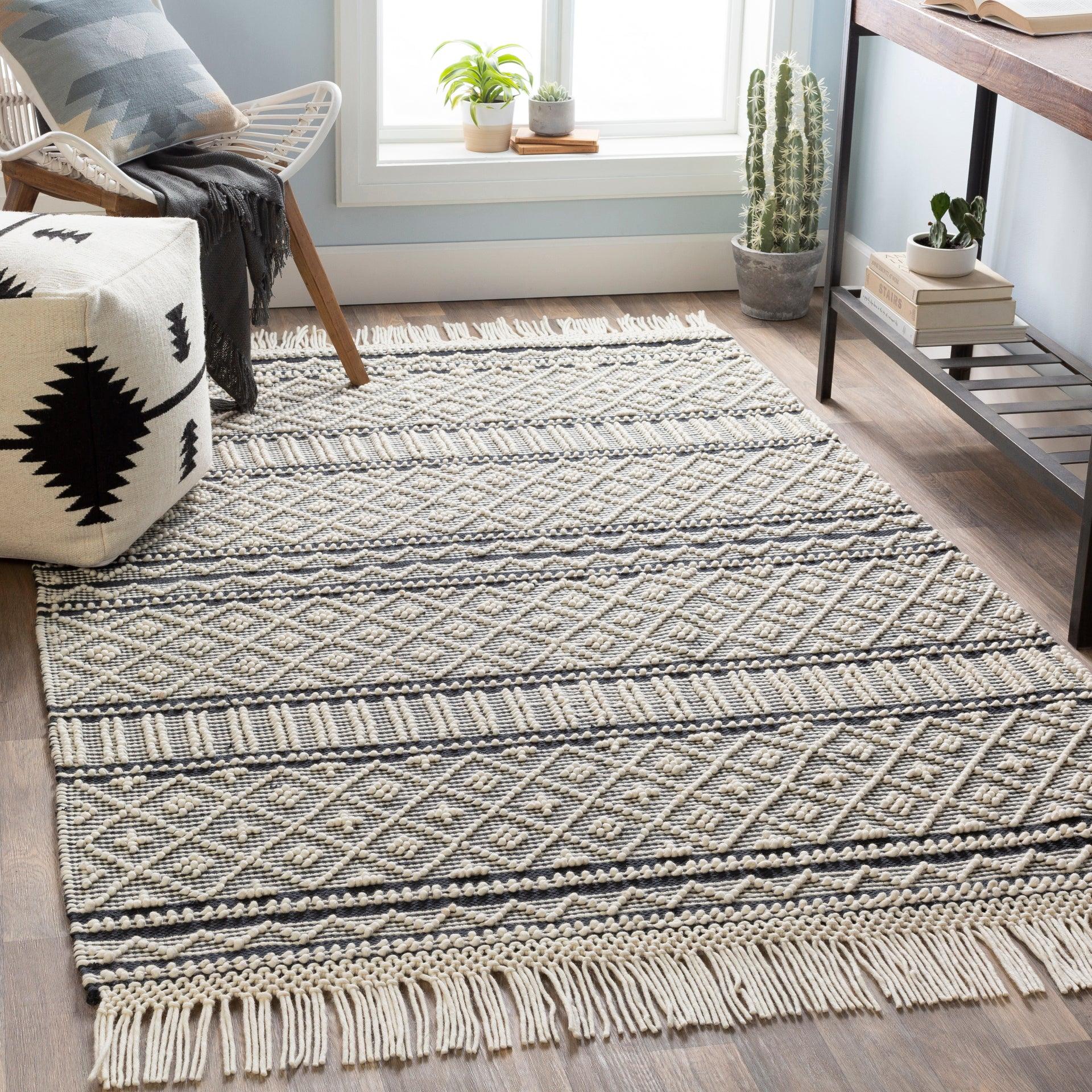 Farmhouse Tassels Handmade Rug Livabliss Farmhouse Tassels
