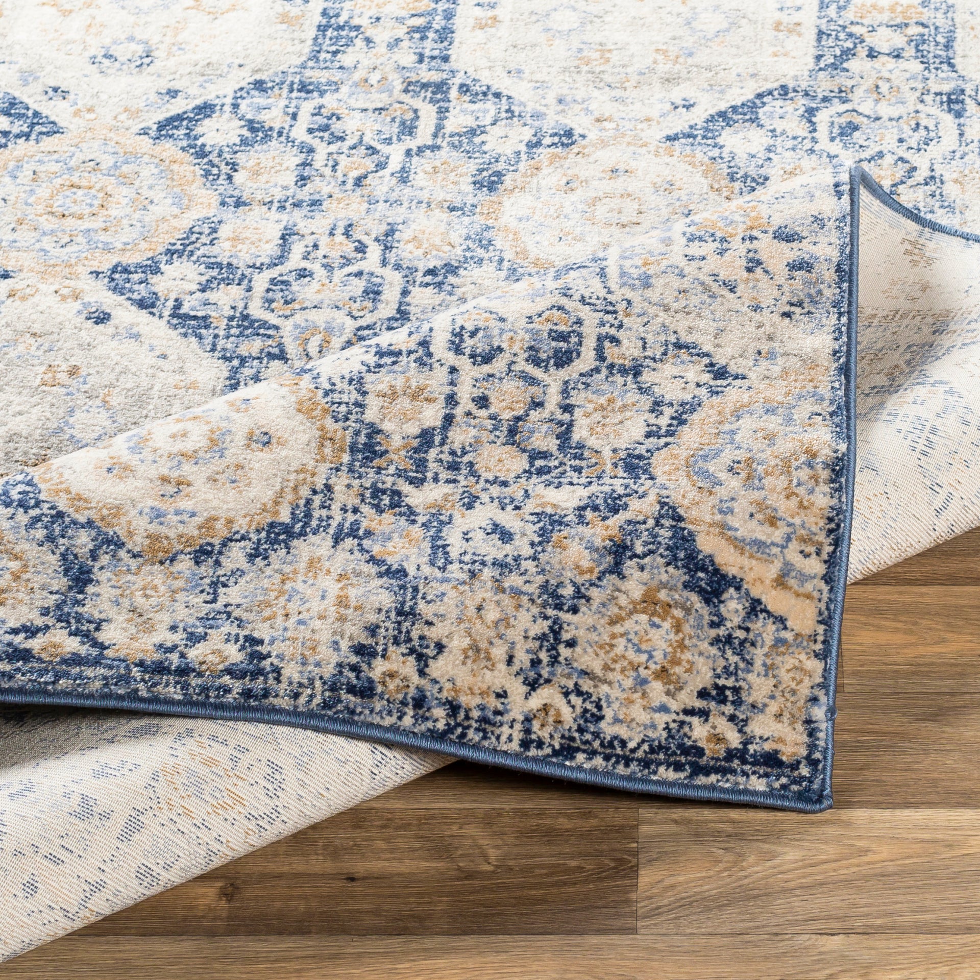 Indigo Machine Woven Rug Livabliss Indigo