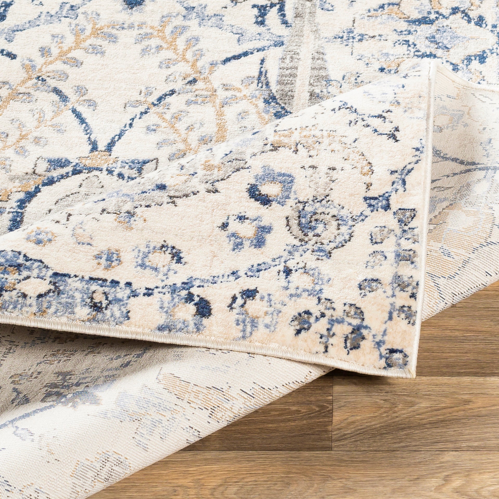 Indigo Machine Woven Rug Livabliss Indigo