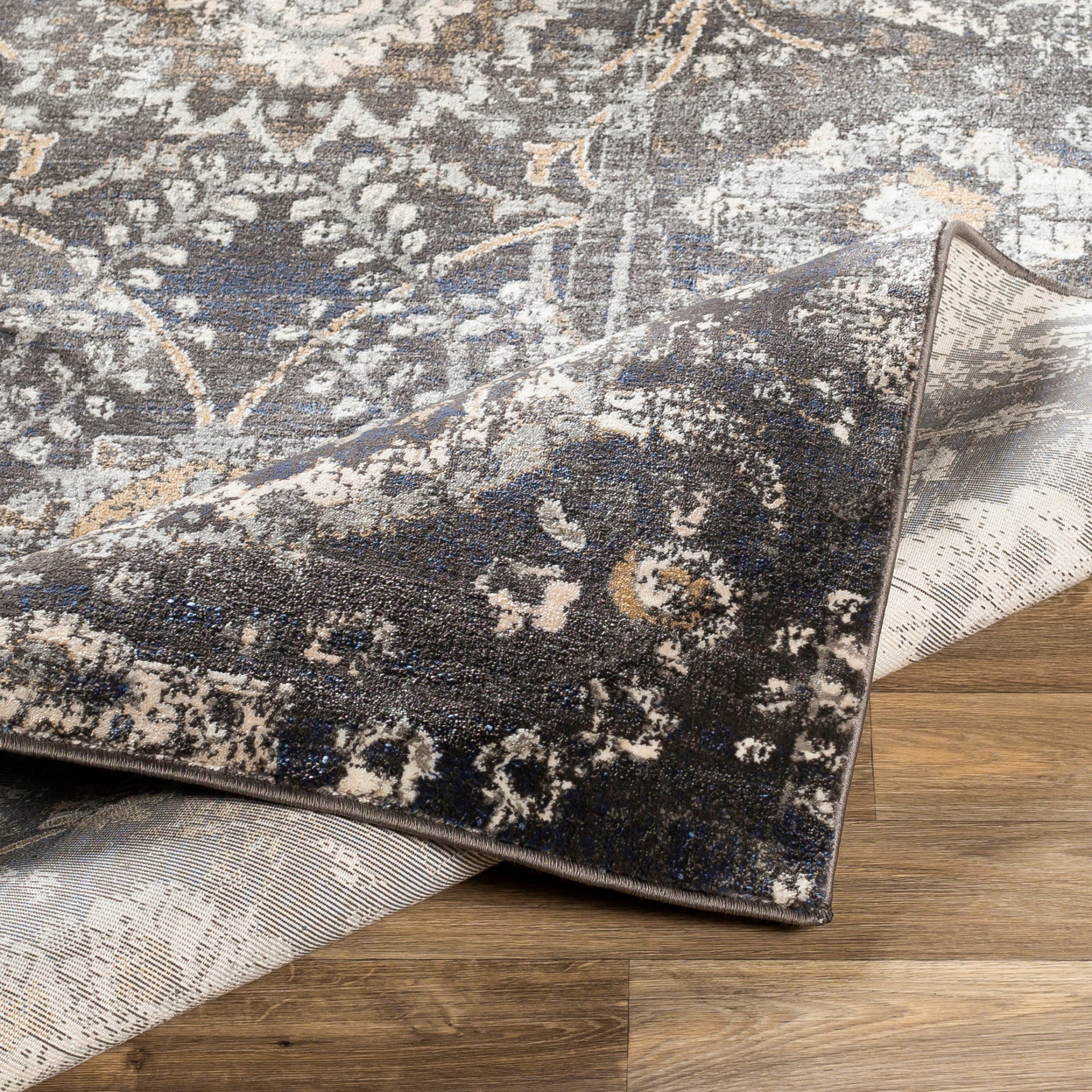 Indigo Machine Woven Rug Livabliss Indigo