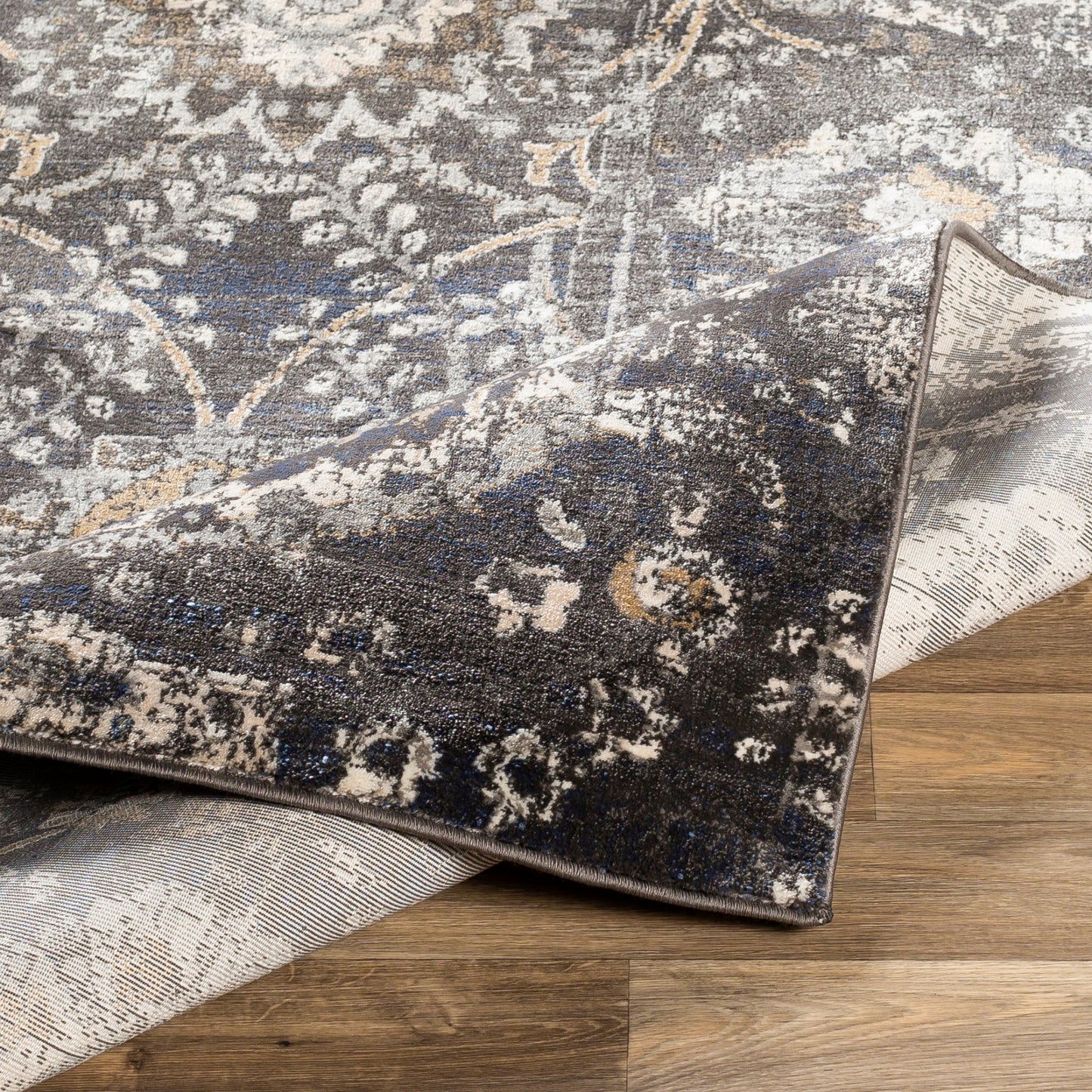 Indigo Machine Woven Rug Livabliss Indigo
