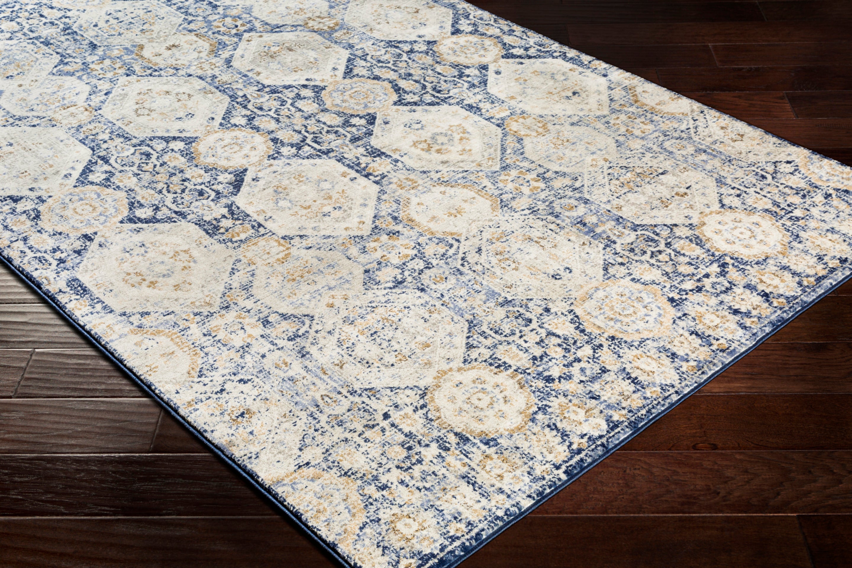 Indigo Machine Woven Rug Livabliss Indigo