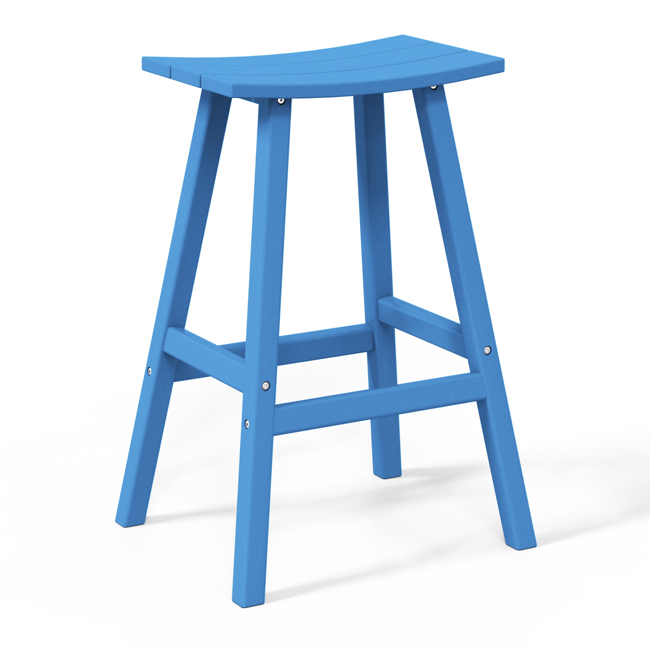 Stockholm All-Weather Outdoor Saddle Bar Stool (29" Height) Pacific Blue Seahawk Designs Patio Bar & Counter Stools