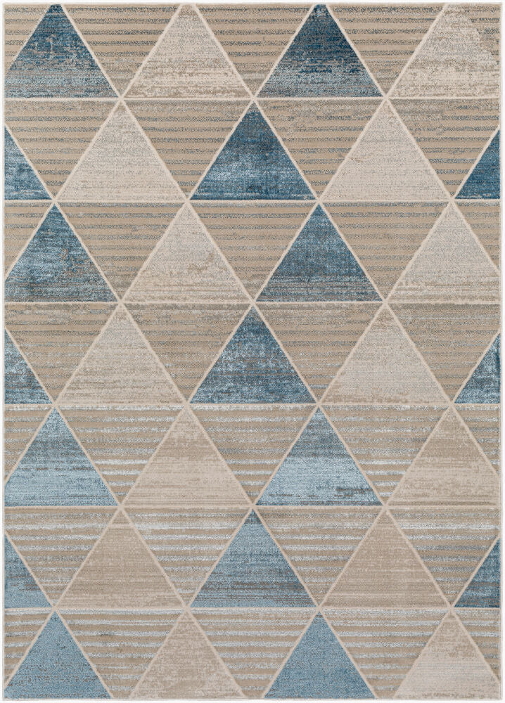 Impulse Machine Woven Rug — Cream/Deep Teal