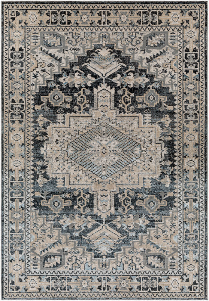 Impulse Machine Woven Rug — Black/Cream