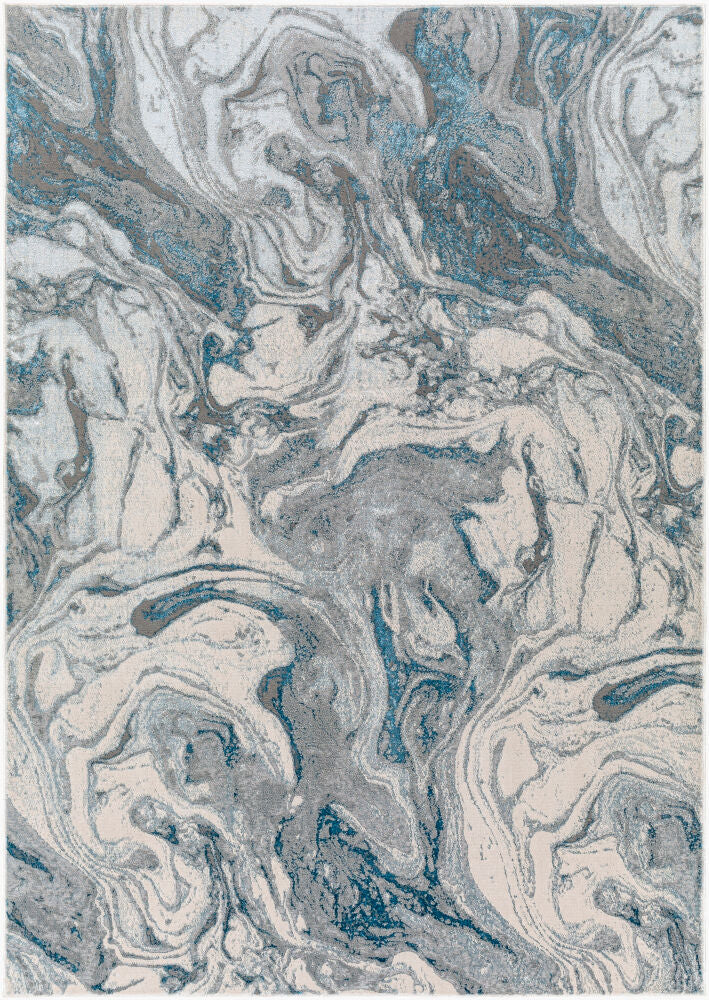 Impulse Machine Woven Rug — Cream/Deep Teal