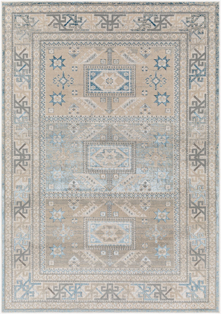 Impulse Machine Woven Rug — Cream/Deep Teal