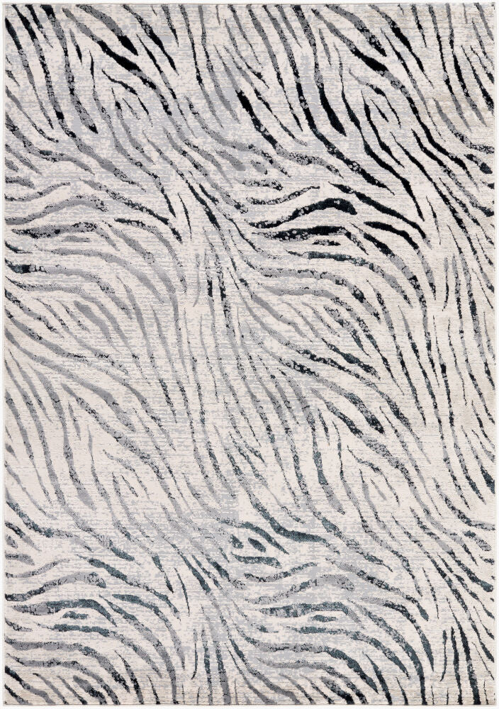 Impulse Machine Woven Rug — Black/Cream