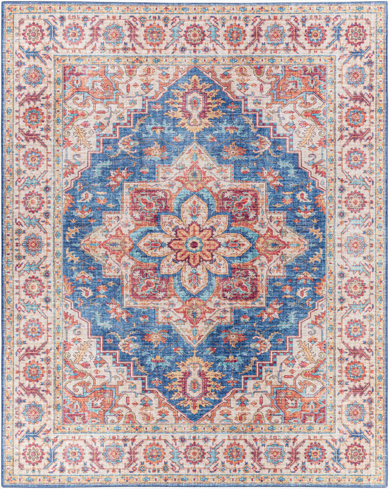 Iris Machine Woven Rug — Beige/Burgandy
