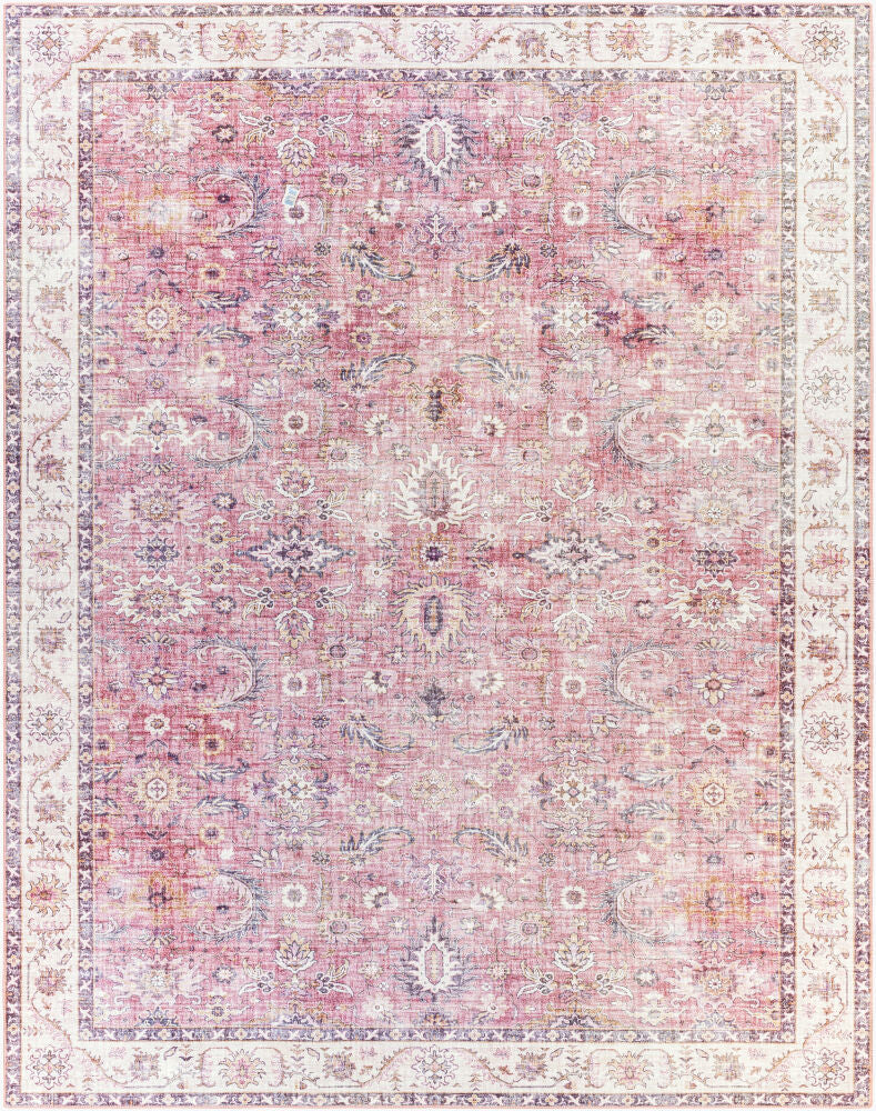Iris Machine Woven Rug — Beige/Burgundy