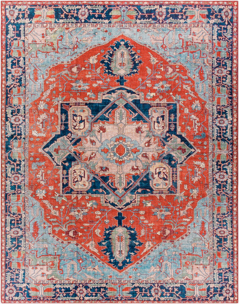 Iris Machine Woven Rug — Beige/Burnt Orange