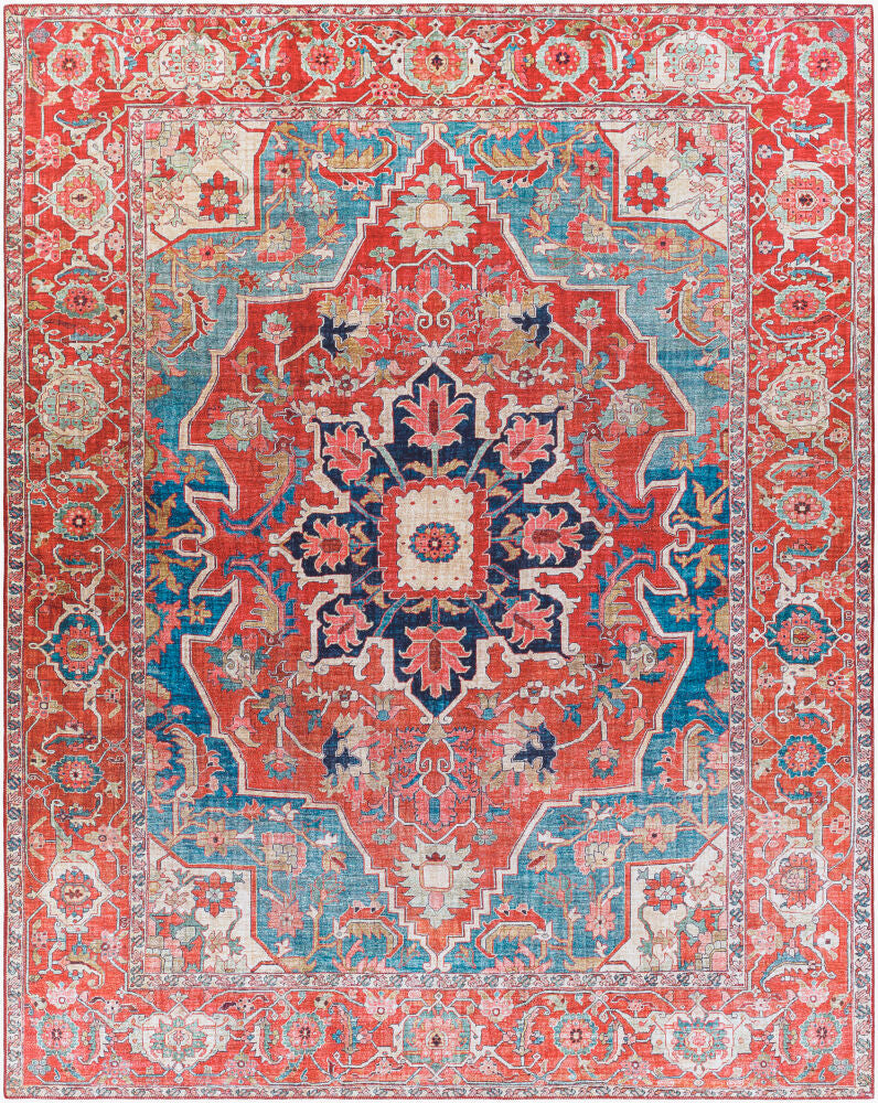 Iris Machine Woven Rug — Beige/Burnt Orange