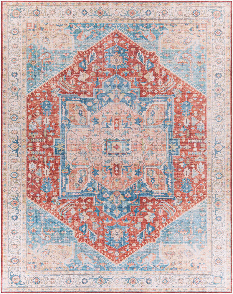 Iris Machine Woven Rug — Blue/Ivory