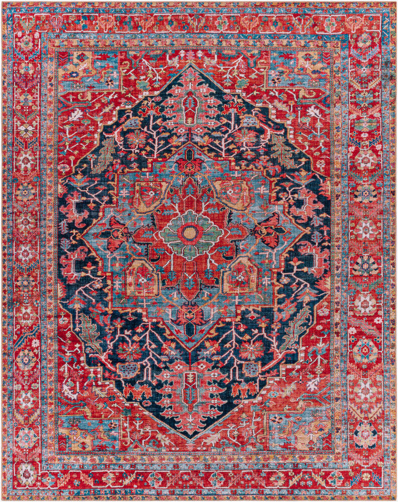 Iris Machine Woven Rug — Burgandy/Cream